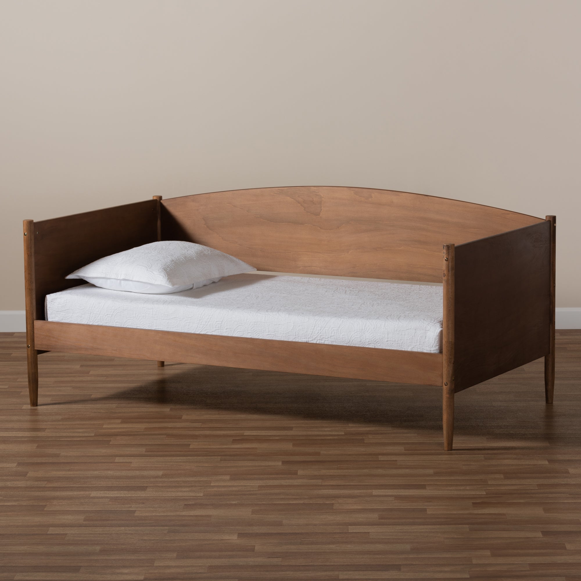 Baxton Studio Veles Mid-Century Modern Ash Wanut Finished Wood Daybed