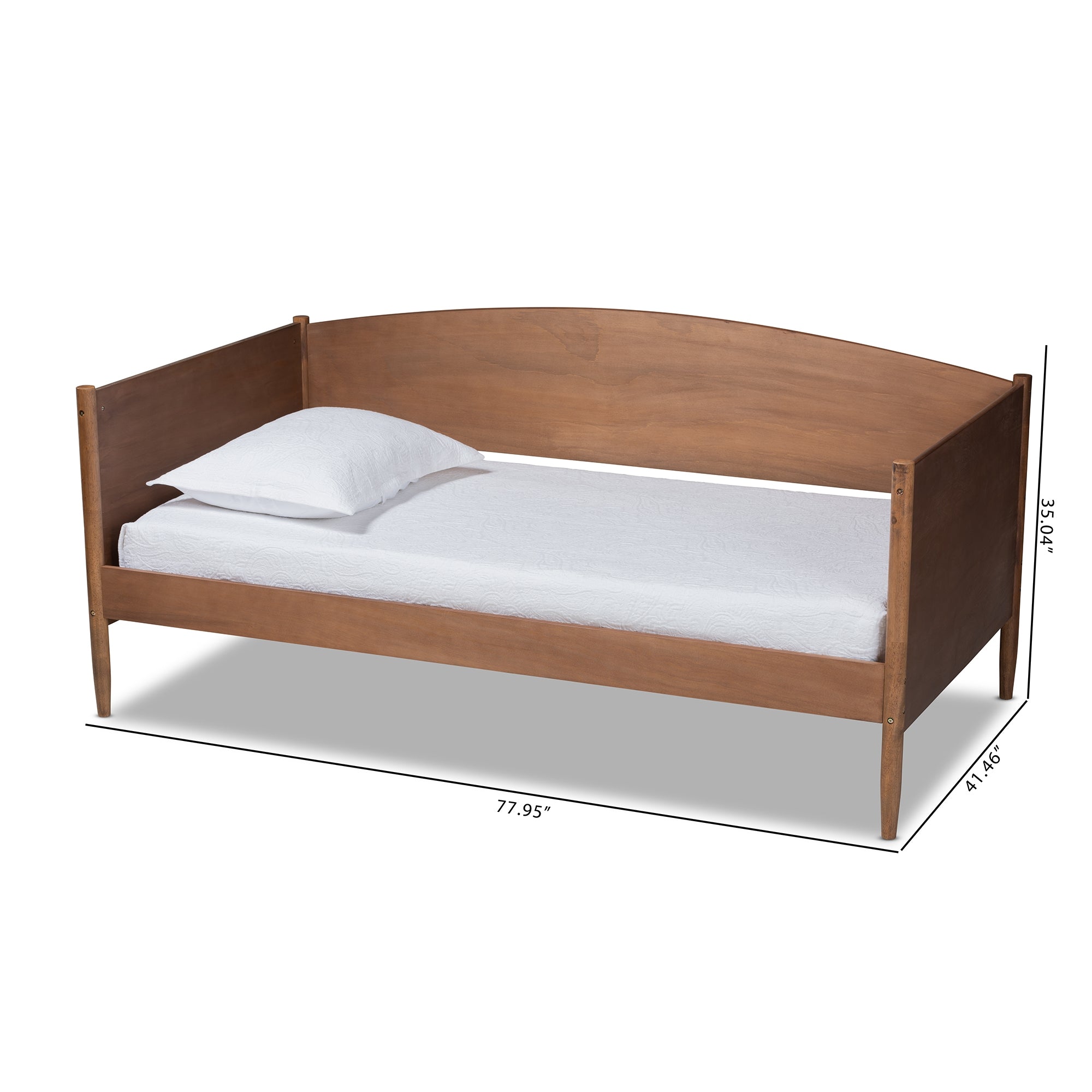 Baxton Studio Veles Mid-Century Modern Ash Wanut Finished Wood Daybed