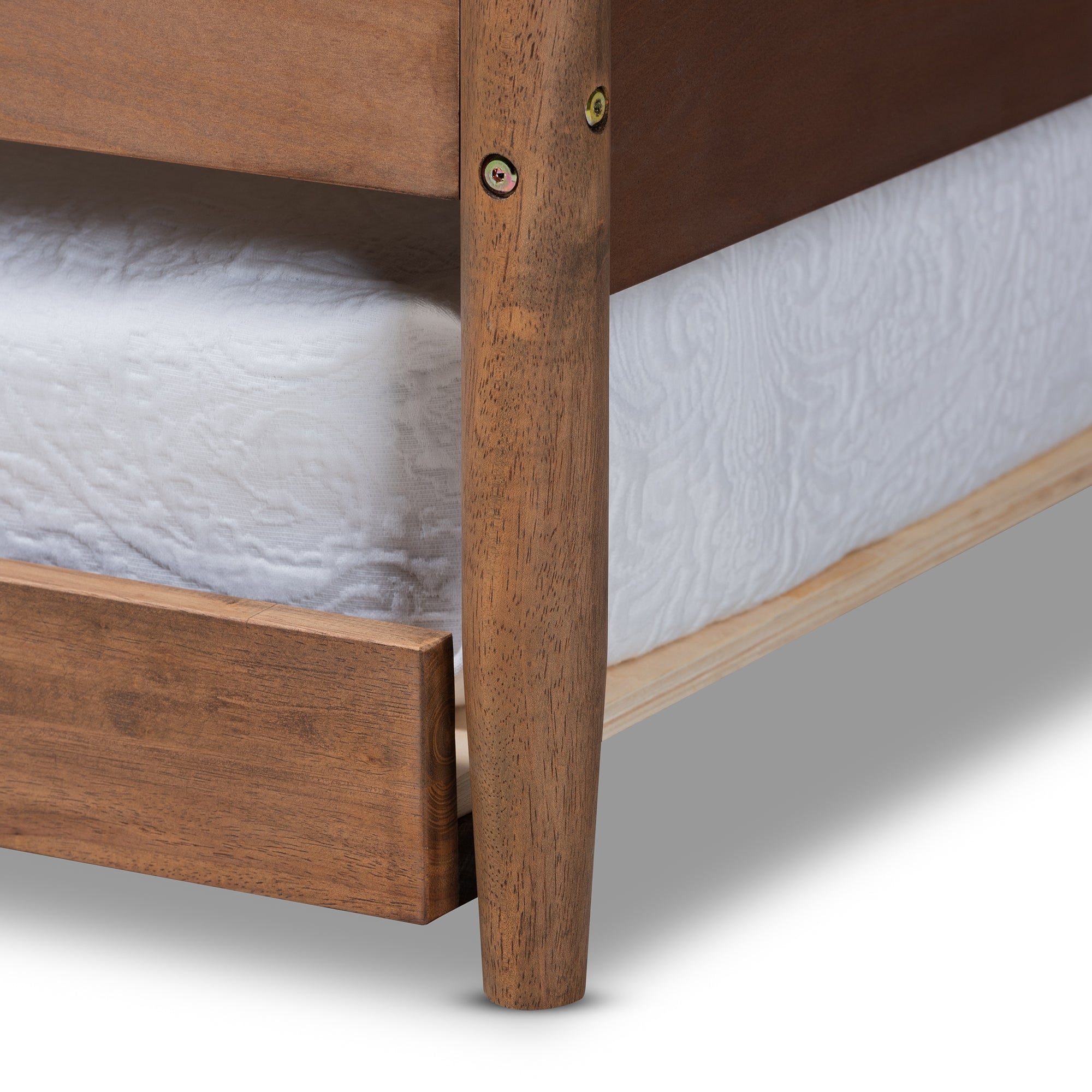 Baxton Studio Veles Mid-Century Modern Ash Wanut Finished Wood Daybed with Trundle