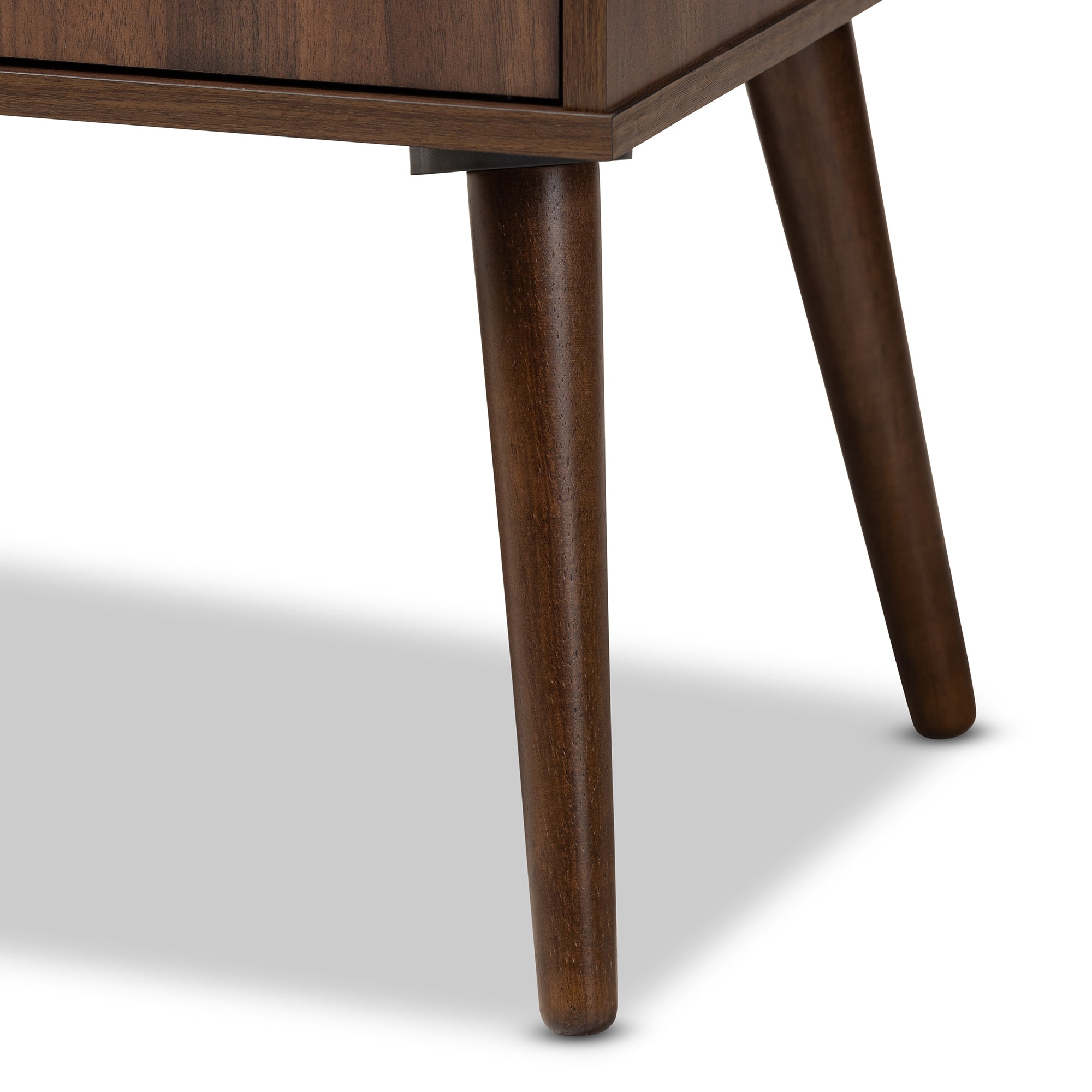 Baxton Studio Alard Mid-Century Modern Walnut Brown Finished 2-Door Wood TV Stand