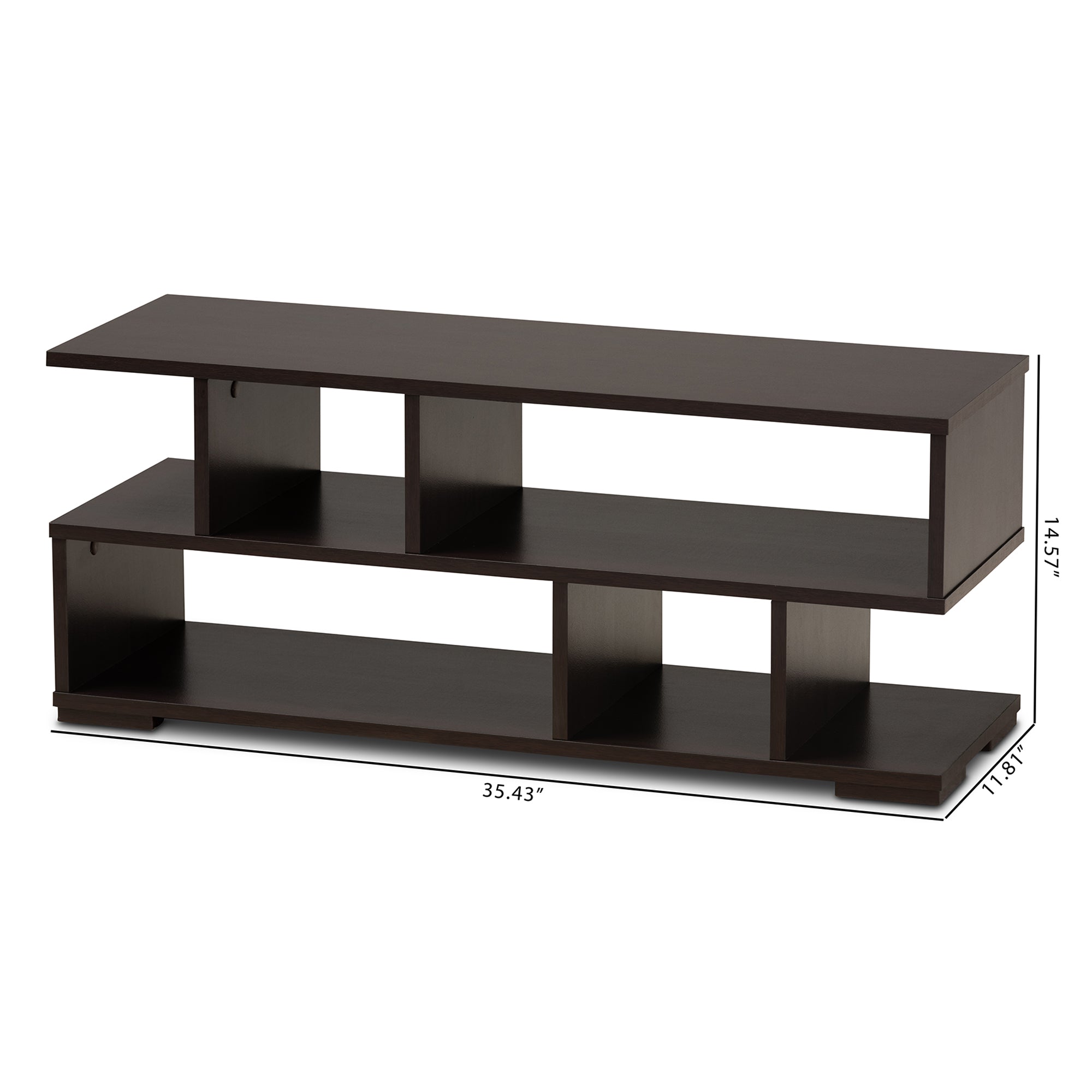 Baxton Studio Arne Modern and Contemporary Dark Brown Finished Wood TV Stand