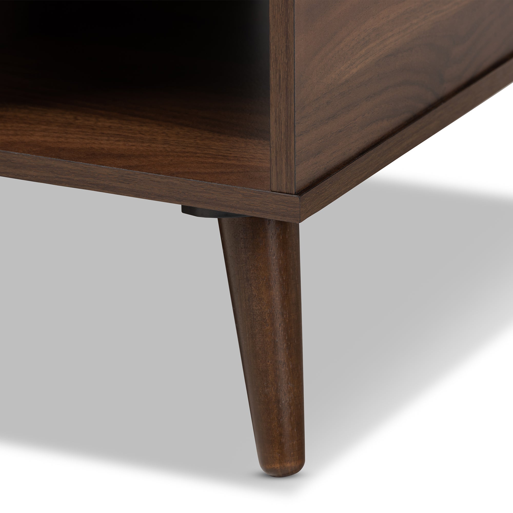 Baxton Studio Linas Mid-Century Modern Walnut Finished Coffee Table