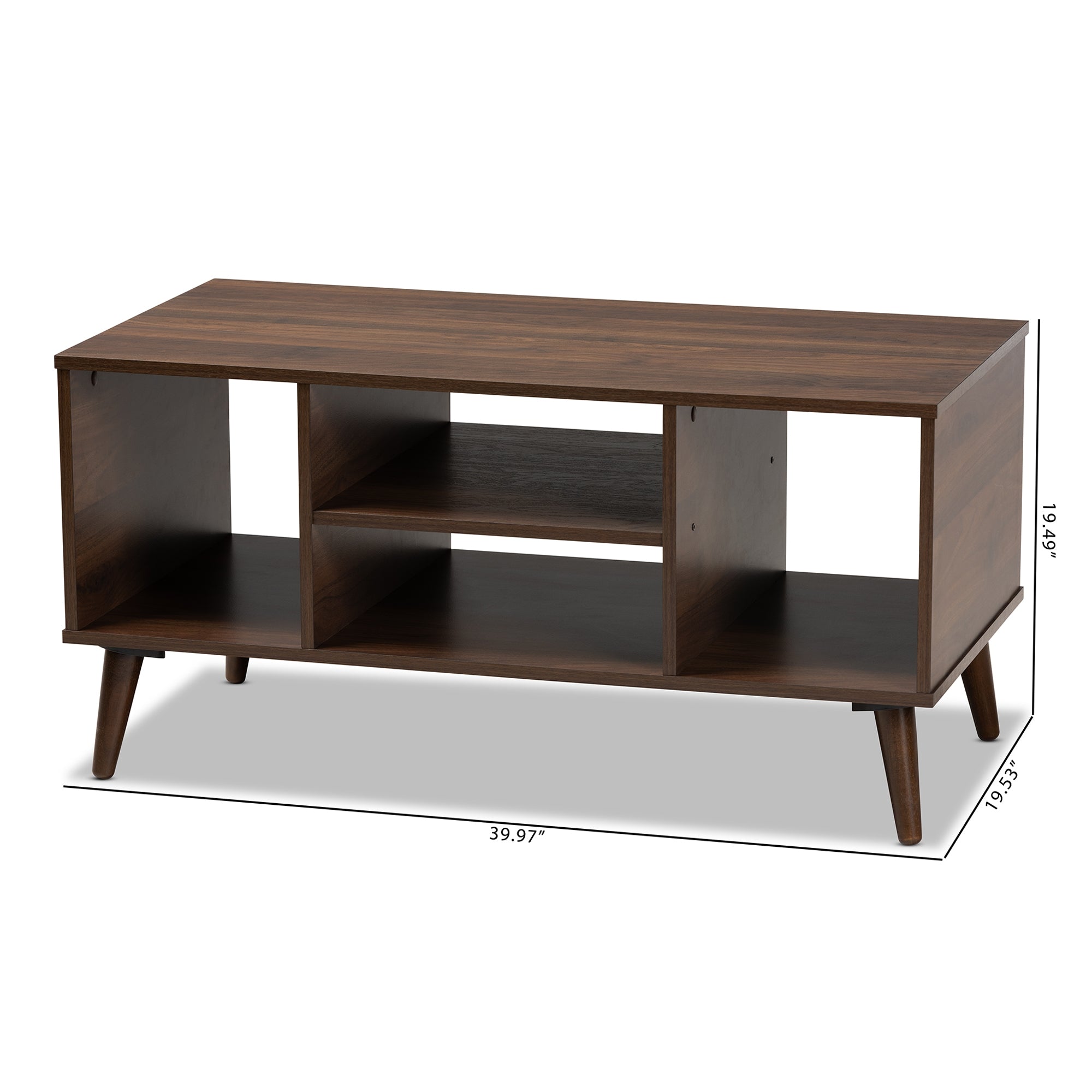 Baxton Studio Linas Mid-Century Modern Walnut Finished Coffee Table