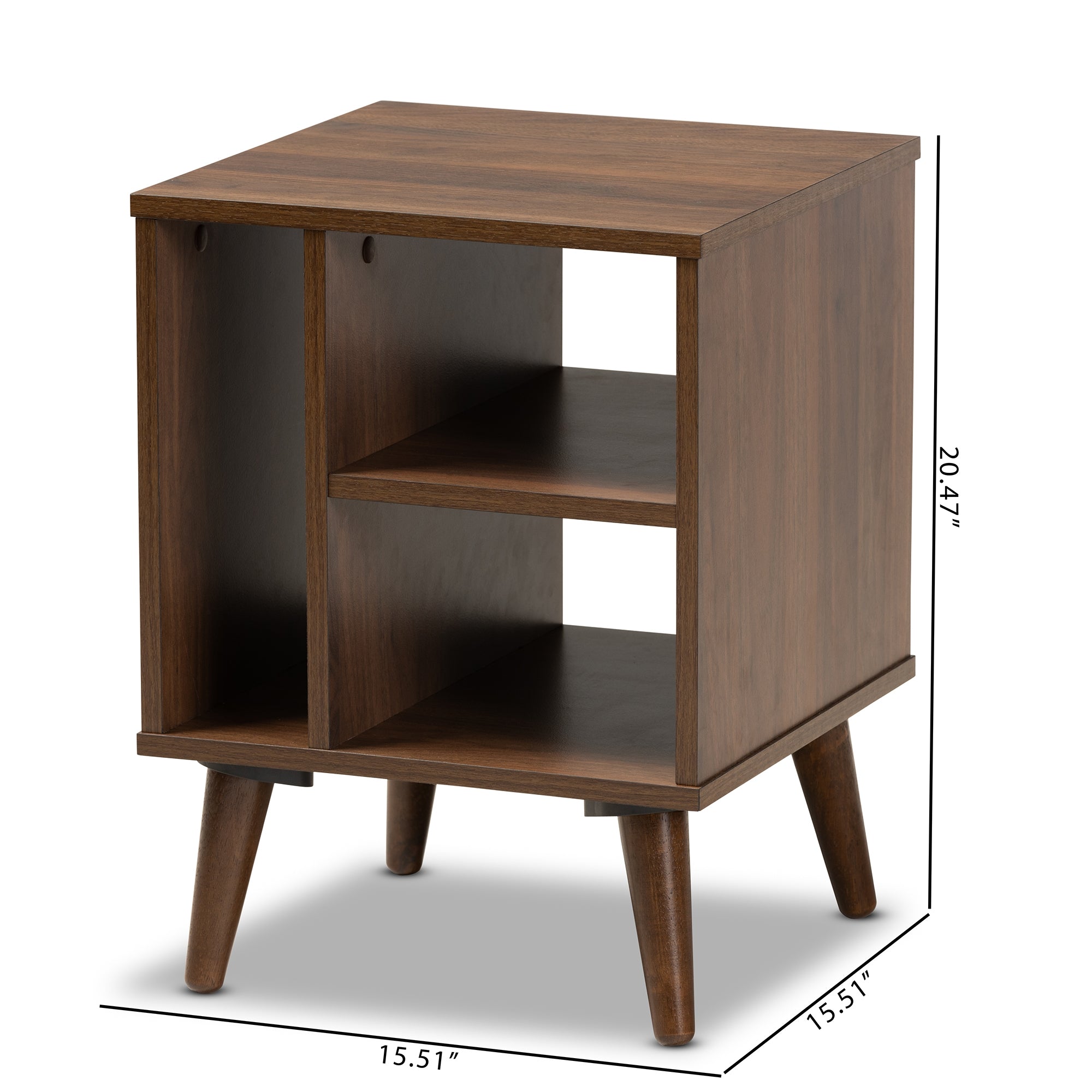 Baxton Studio Sami Mid-Century Modern Walnut Finished Wood End Table