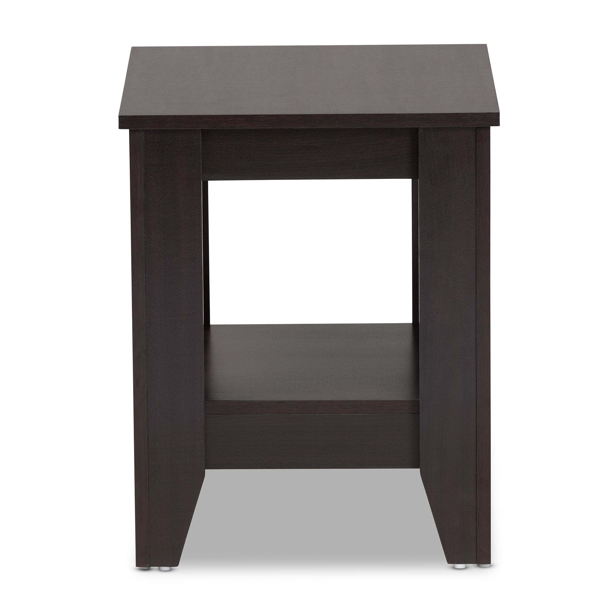 Baxton Studio Audra Modern and Contemporary Dark Brown Finished Wood End Table