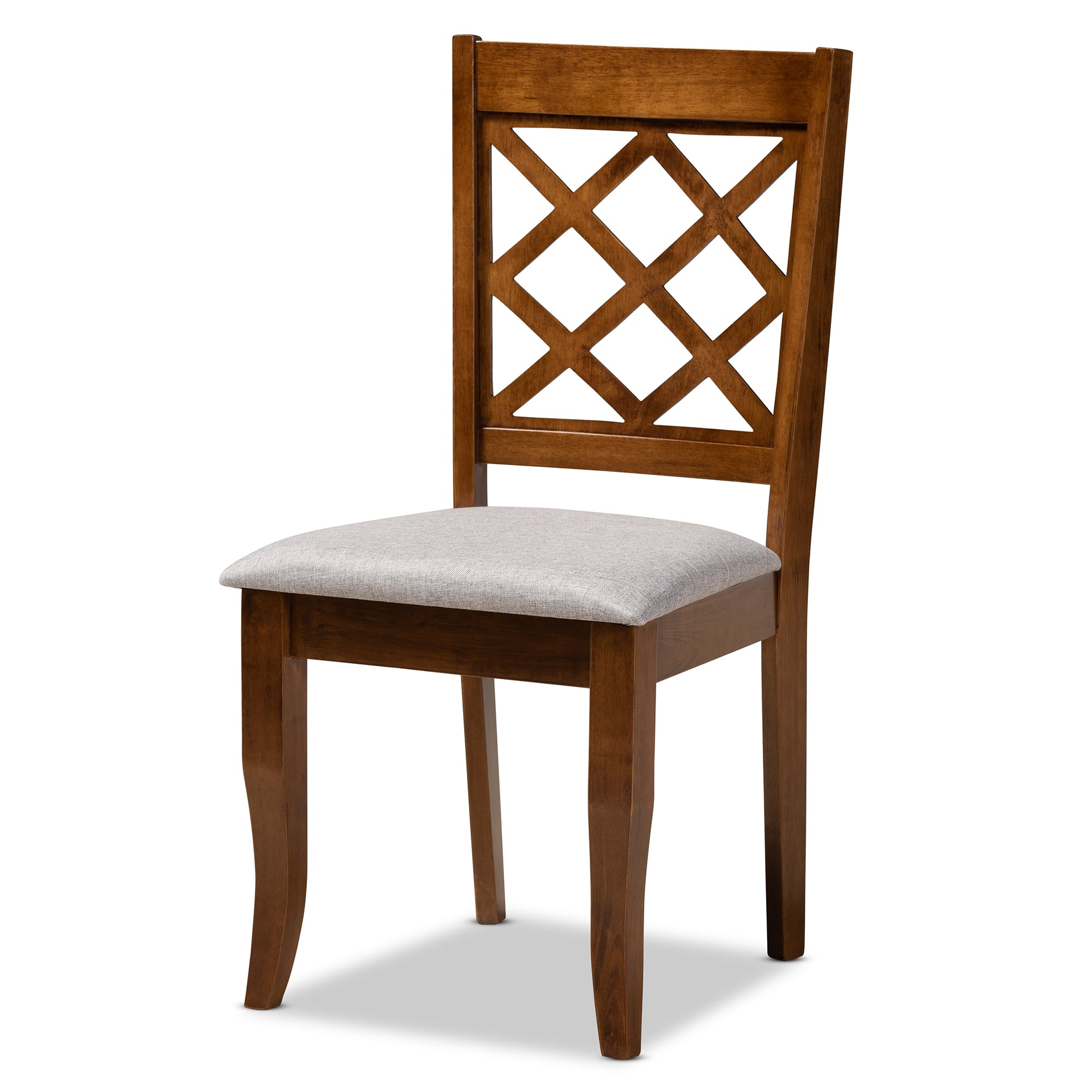 Baxton Studio Jana Modern and Contemporary Grey Fabric Upholstered and Walnut Brown Finished Wood 5-Piece Dining Set