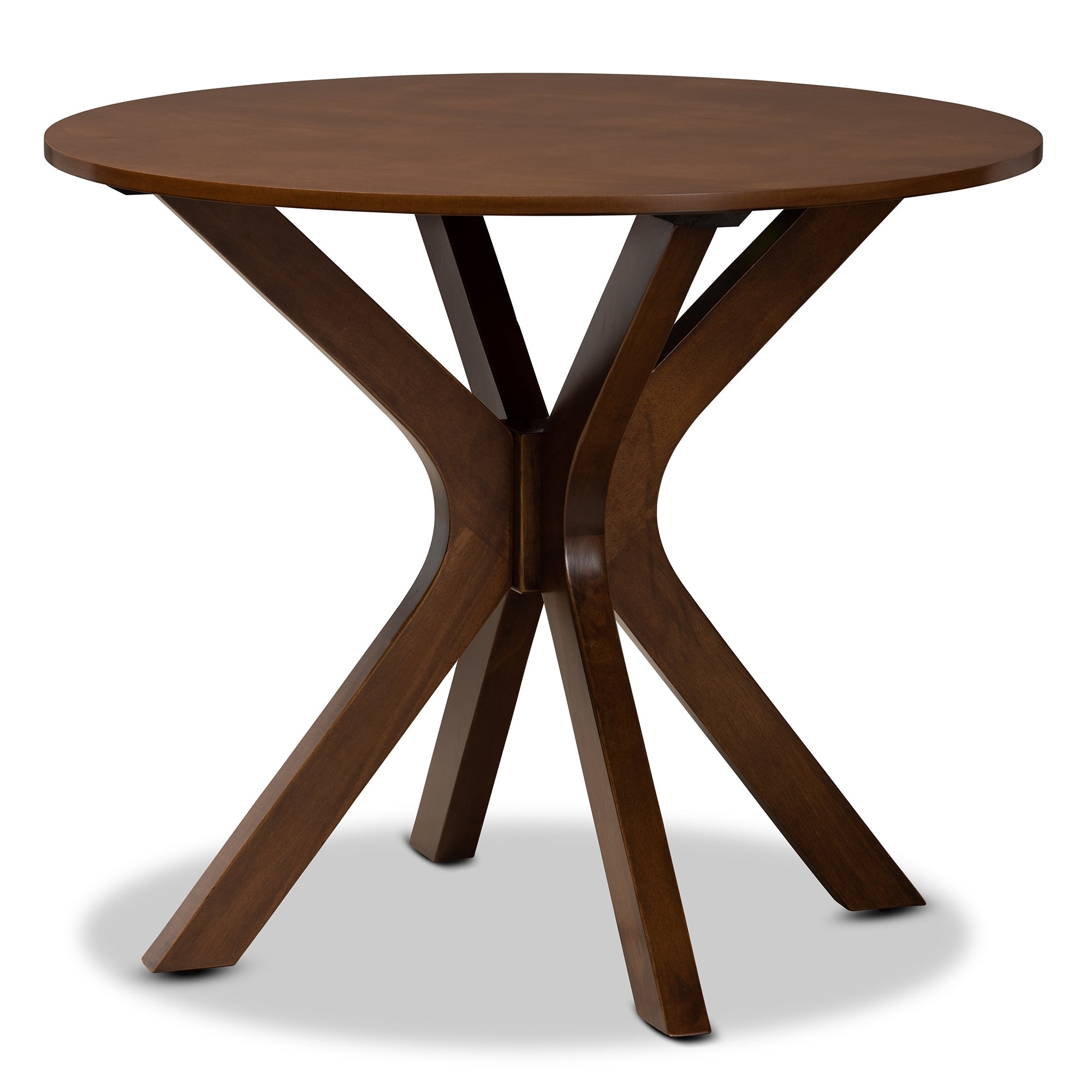 Baxton Studio Jana Modern and Contemporary Grey Fabric Upholstered and Walnut Brown Finished Wood 5-Piece Dining Set