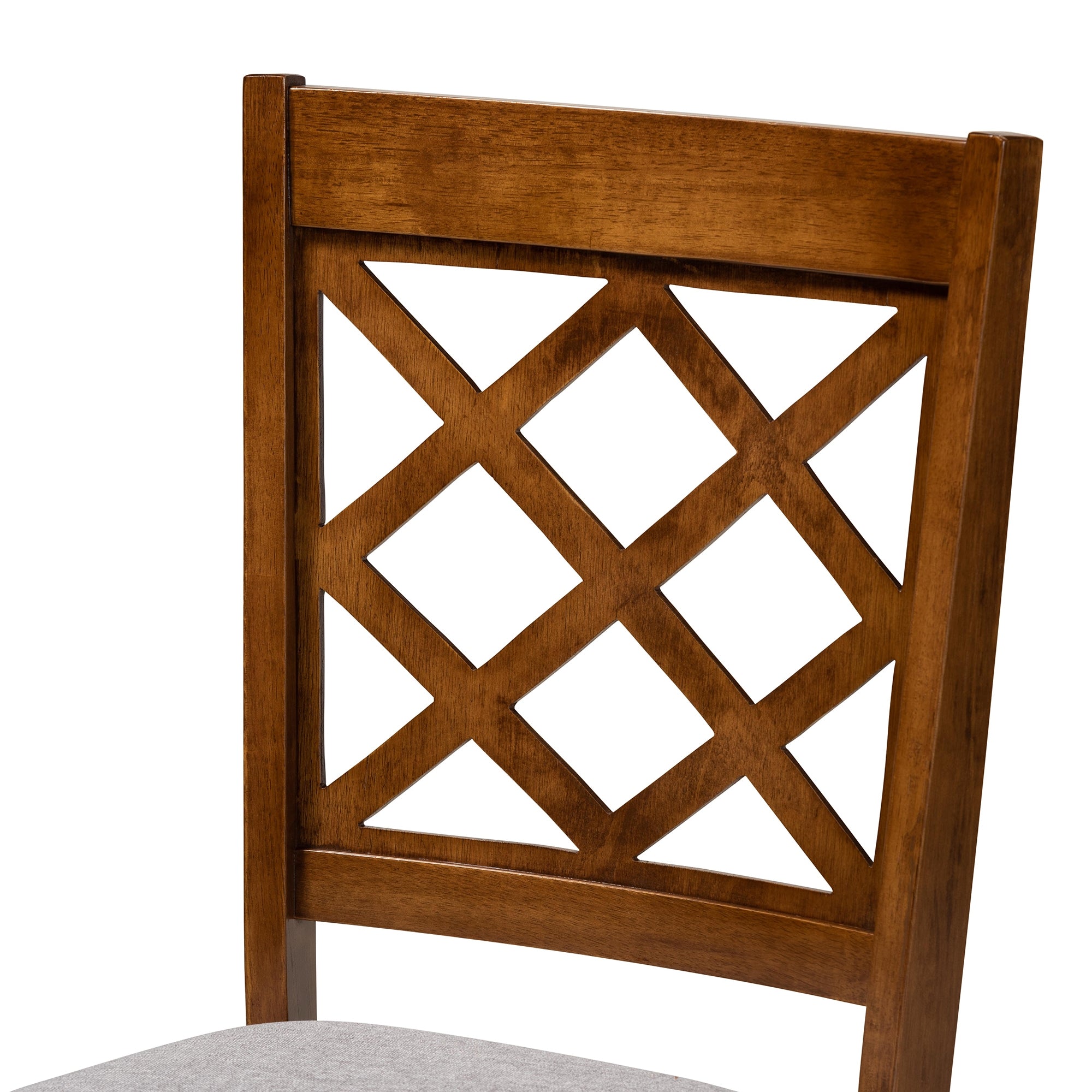 Baxton Studio Jana Modern and Contemporary Grey Fabric Upholstered and Walnut Brown Finished Wood 5-Piece Dining Set