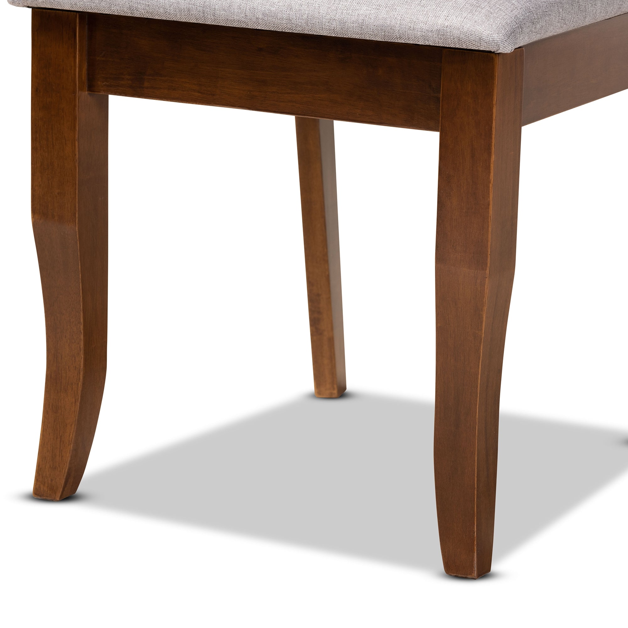 Baxton Studio Jana Modern and Contemporary Grey Fabric Upholstered and Walnut Brown Finished Wood 5-Piece Dining Set