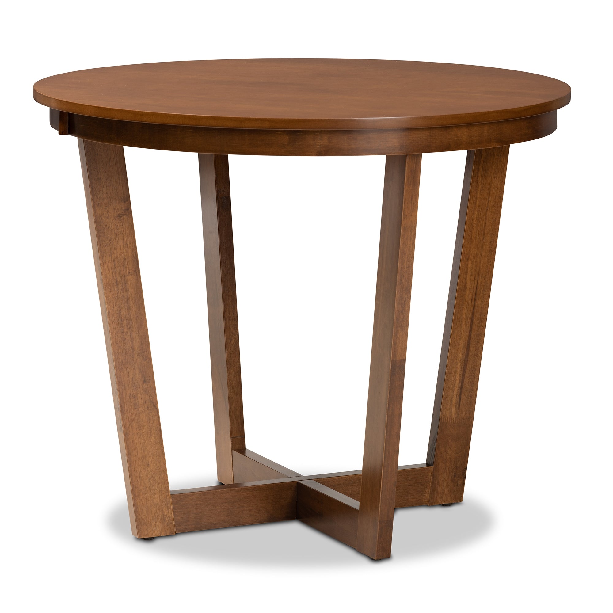 Baxton Studio Dayna Modern and Contemporary Grey Fabric Upholstered and Walnut Brown Finished Wood 5-Piece Dining Set