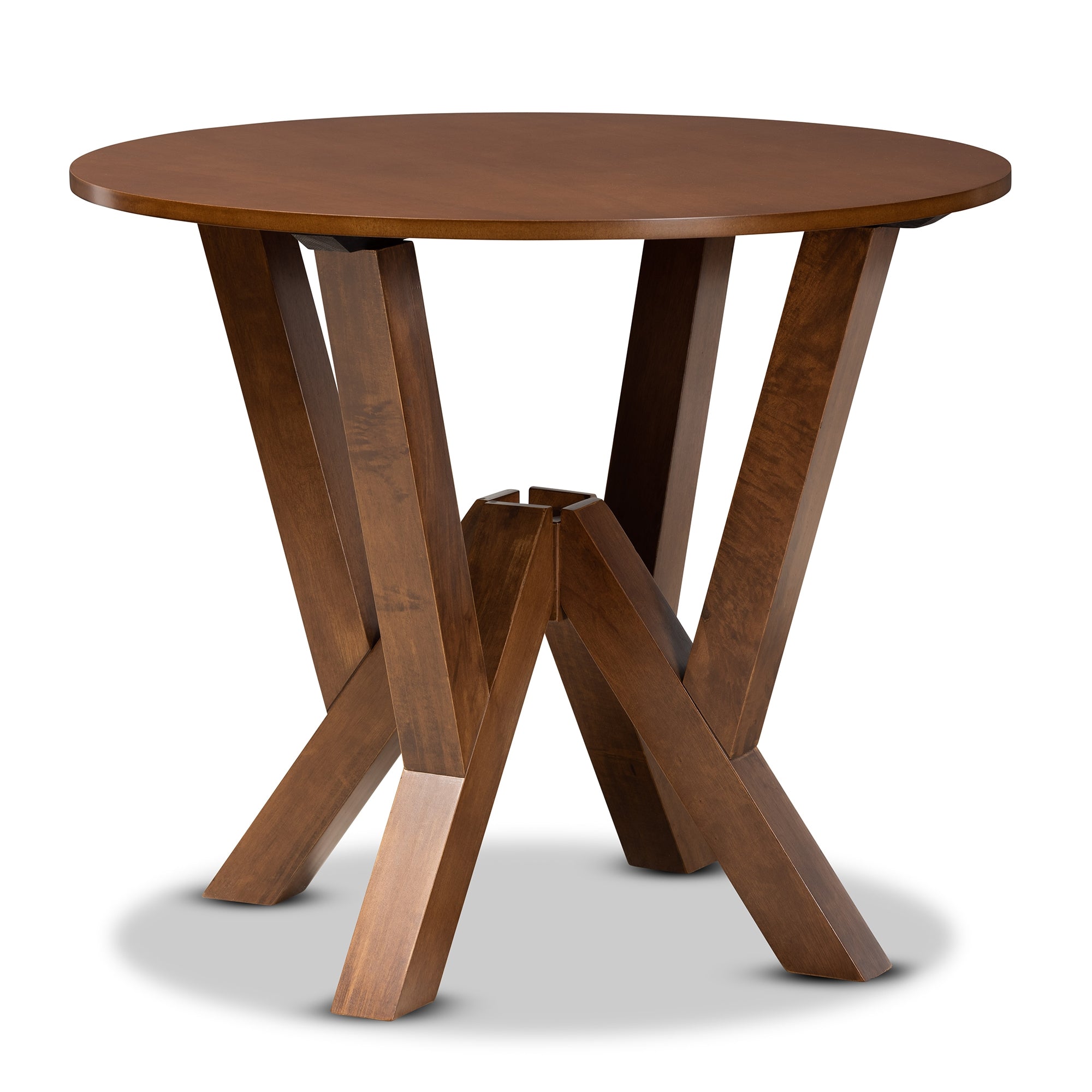 Baxton Studio Zoe Modern and Contemporary Grey Fabric Upholstered and Walnut Brown Finished Wood 5-Piece Dining Set