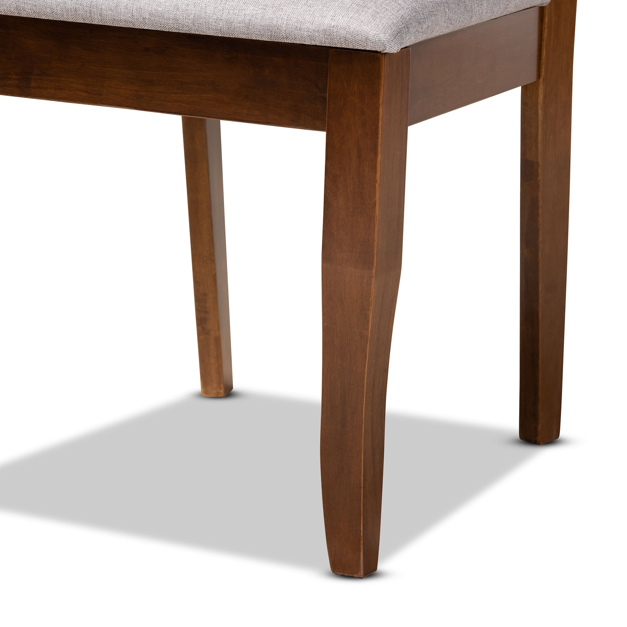 Baxton Studio Zoe Modern and Contemporary Grey Fabric Upholstered and Walnut Brown Finished Wood 5-Piece Dining Set
