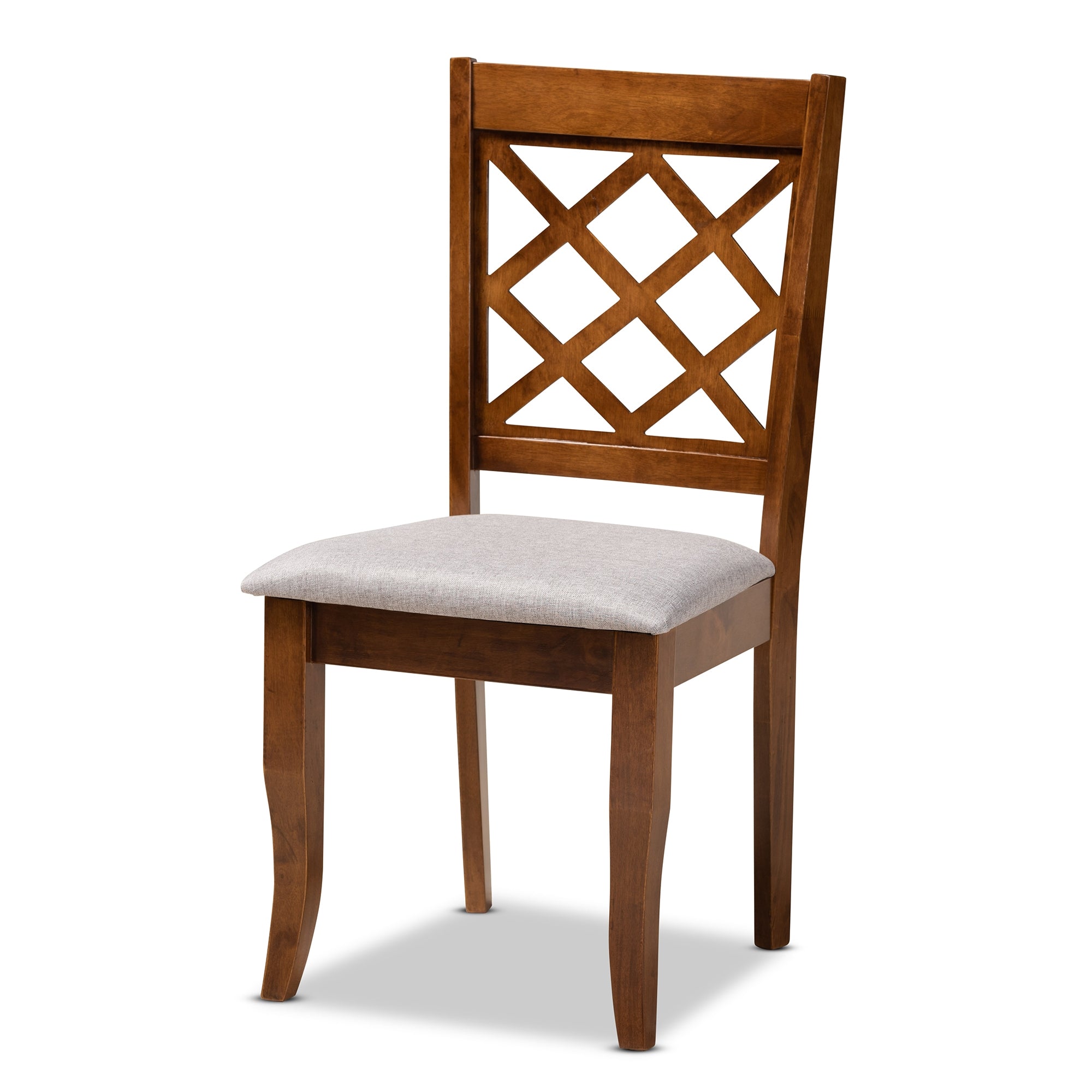 Baxton Studio Andor Modern and Contemporary Grey Fabric Upholstered and Walnut Brown Finished Wood 6-Piece Dining Set
