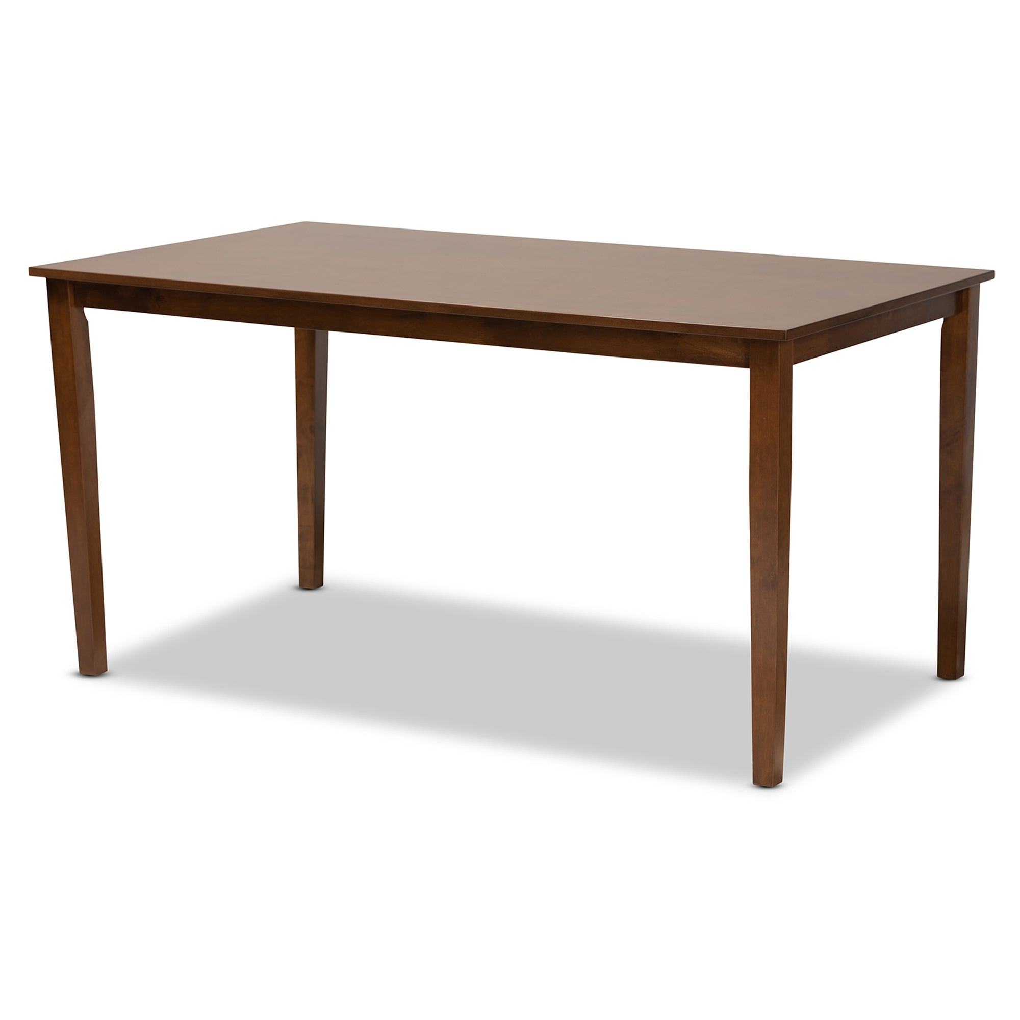 Baxton Studio Andor Modern and Contemporary Grey Fabric Upholstered and Walnut Brown Finished Wood 6-Piece Dining Set
