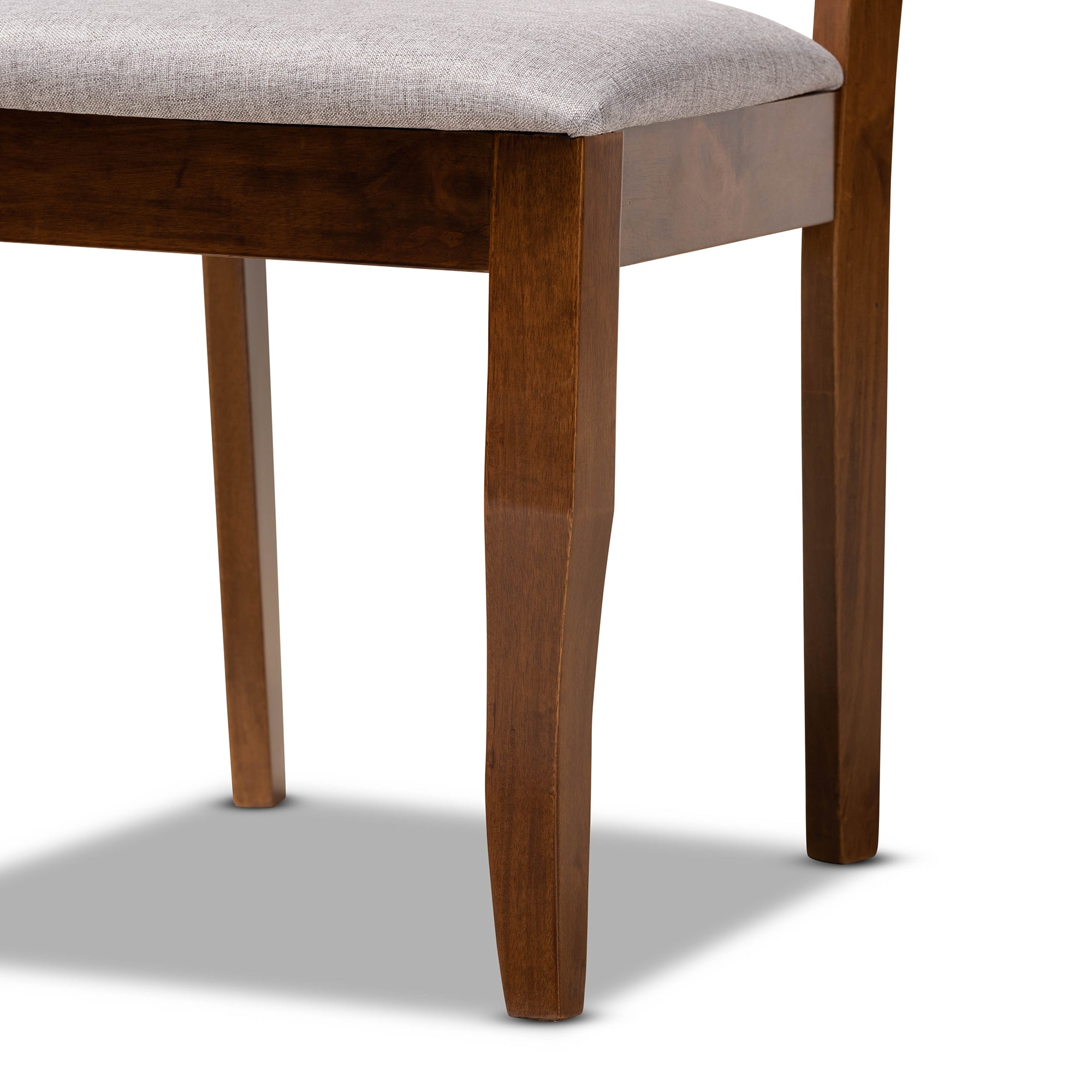 Baxton Studio Andor Modern and Contemporary Grey Fabric Upholstered and Walnut Brown Finished Wood 6-Piece Dining Set