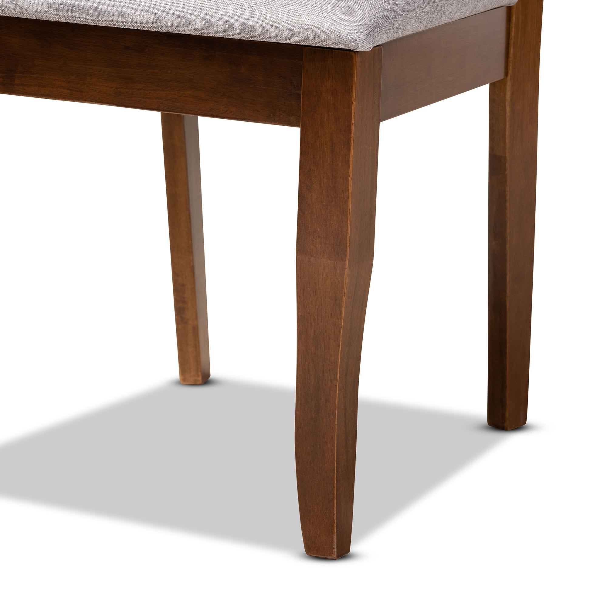 Baxton Studio Brigitte Modern and Contemporary Grey Fabric Upholstered and Walnut Brown Finished Wood 4-Piece Dining Chair Set