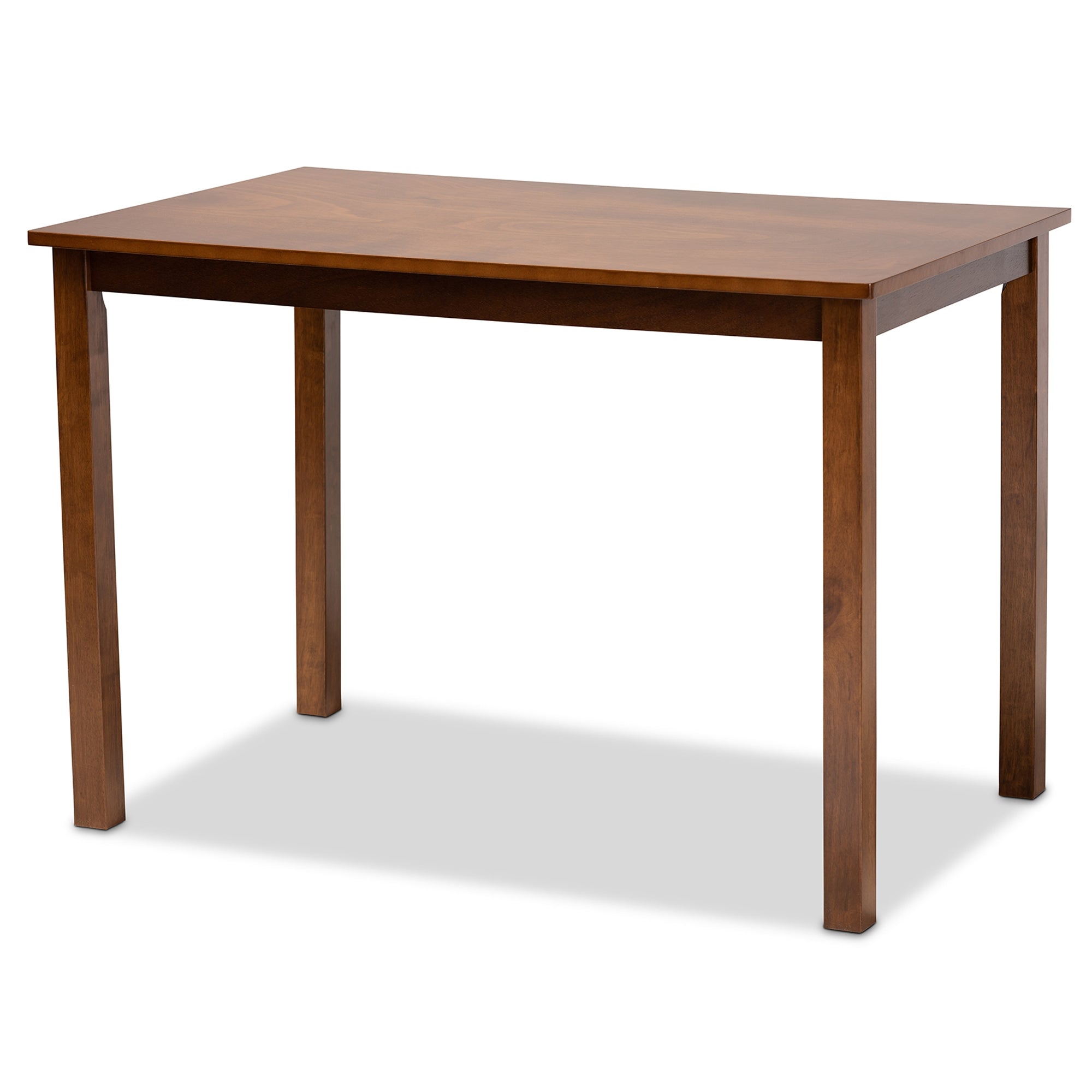 Baxton Studio Sari Modern and Contemporary Grey Fabric Upholstered and Walnut Brown Finished Wood 5-Piece Dining Set