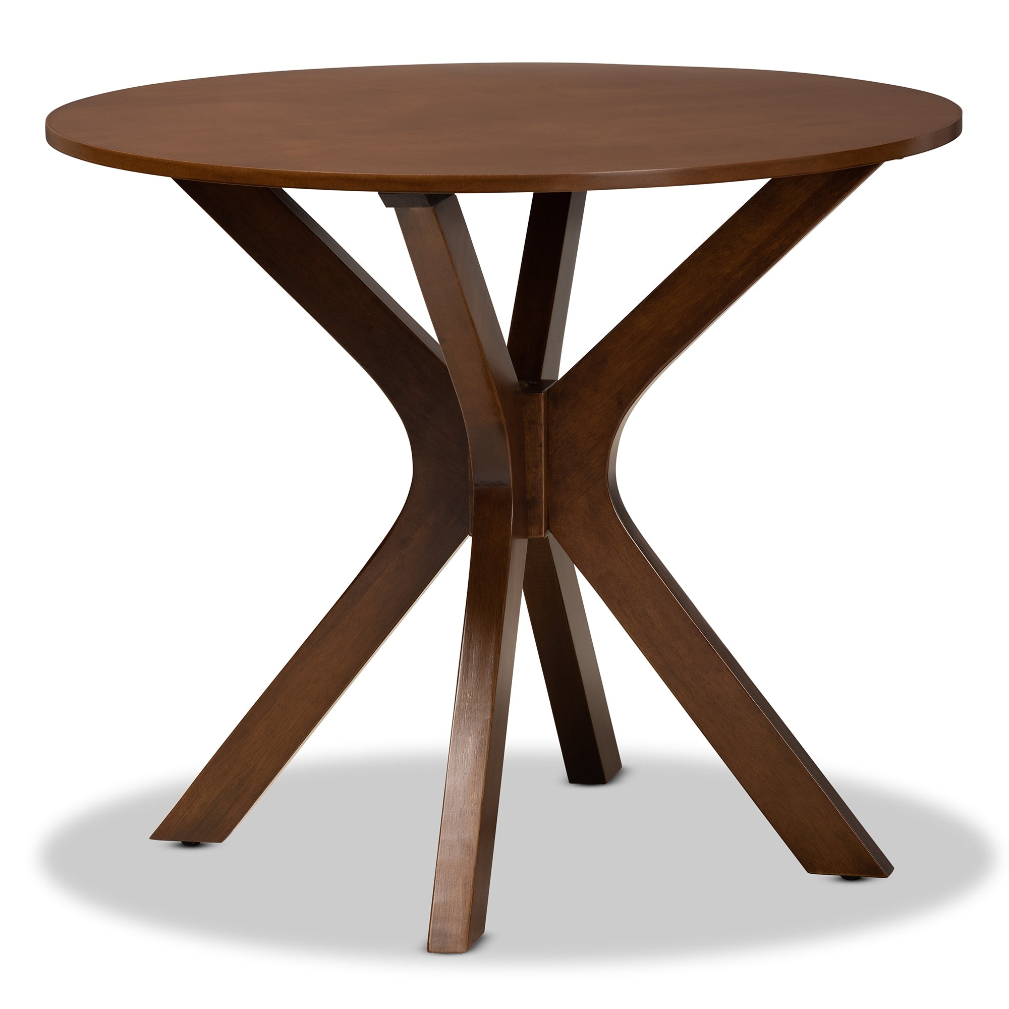 Baxton Studio Elena Modern and Contemporary Grey Fabric Upholstered and Walnut Brown Finished Wood 5-Piece Dining Set