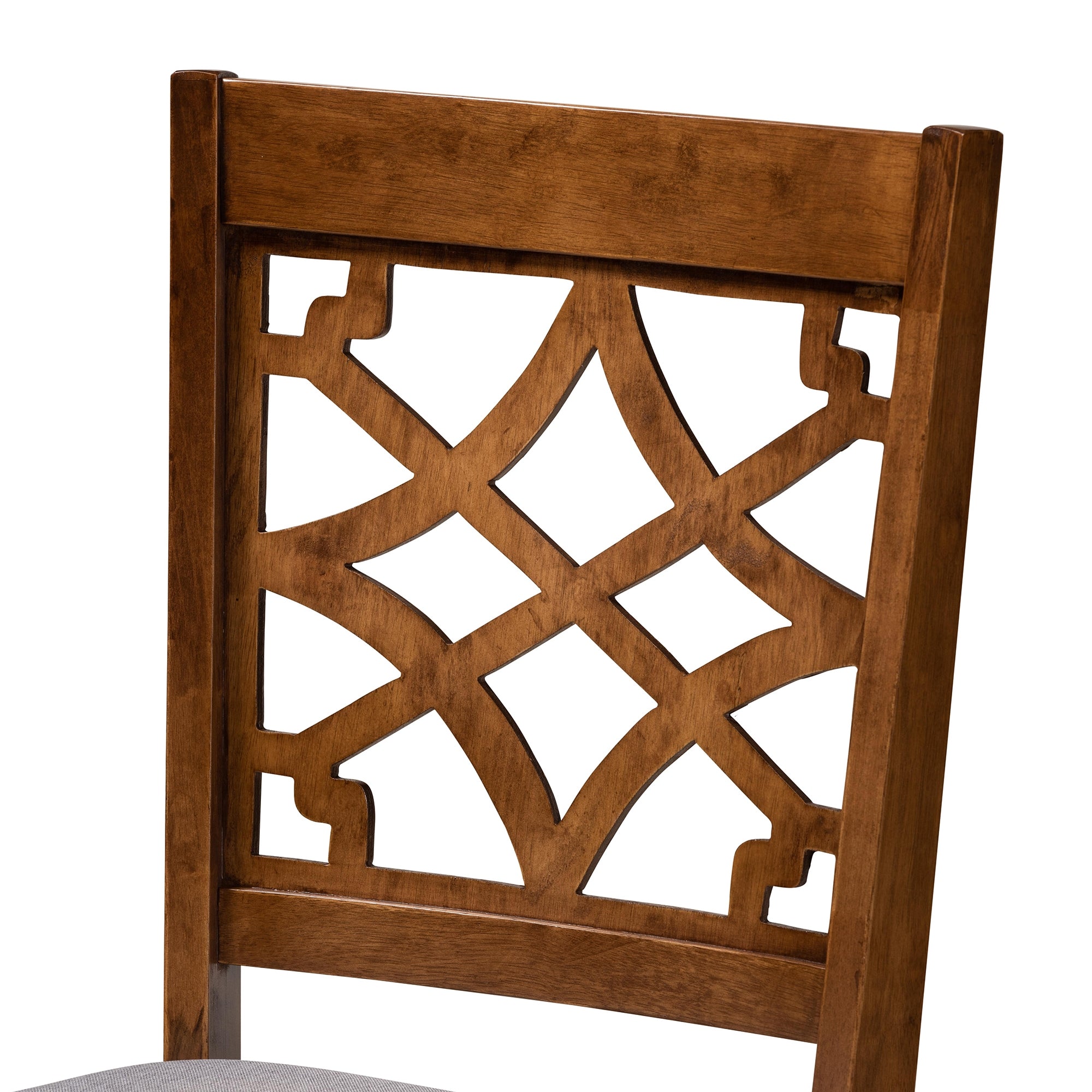 Baxton Studio Celina Modern and Contemporary Grey Fabric Upholstered and Walnut Brown Finished Wood 5-Piece Dining Set