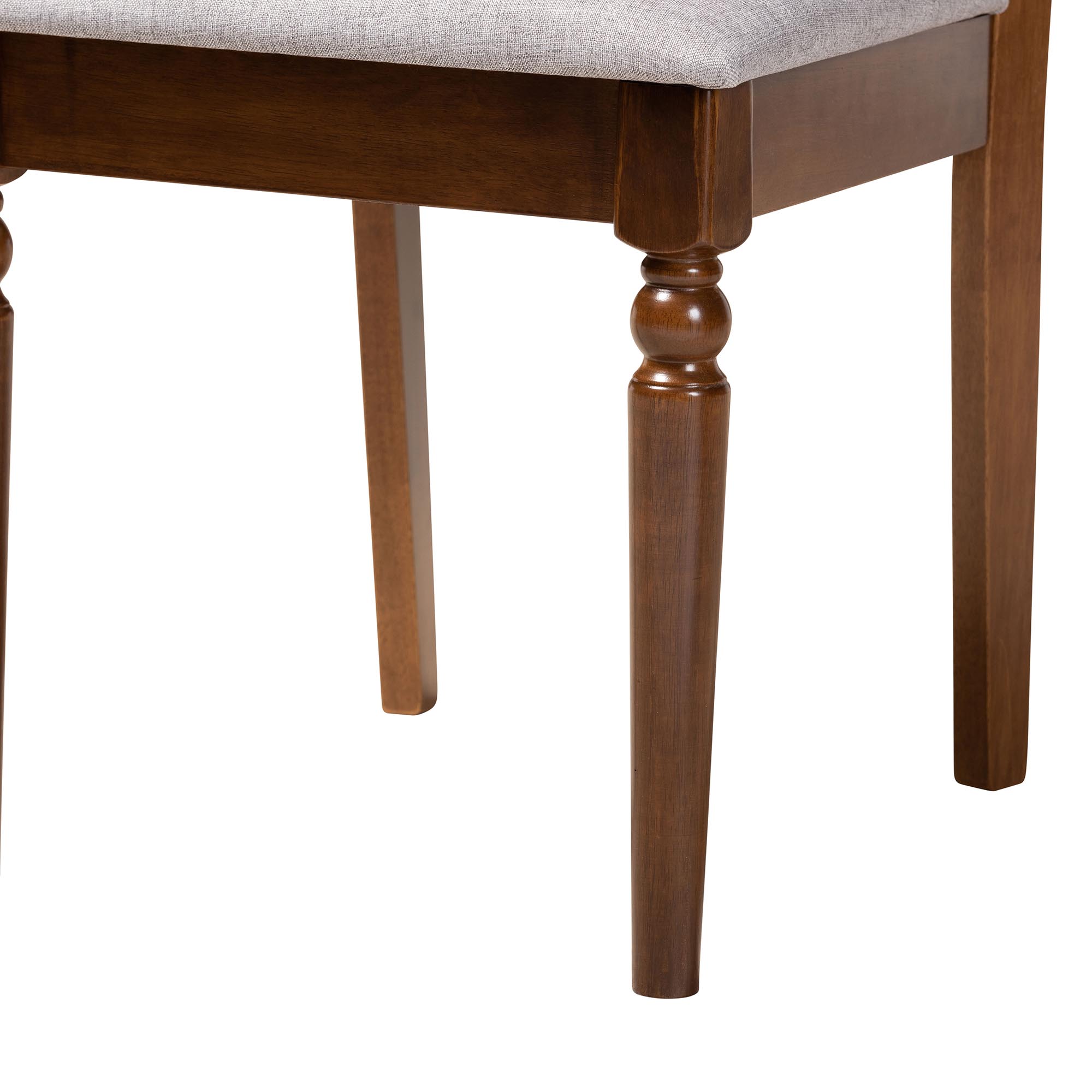 Baxton Studio Renaud Modern Grey and Walnut Brown Wood 5-Piece Dining Set