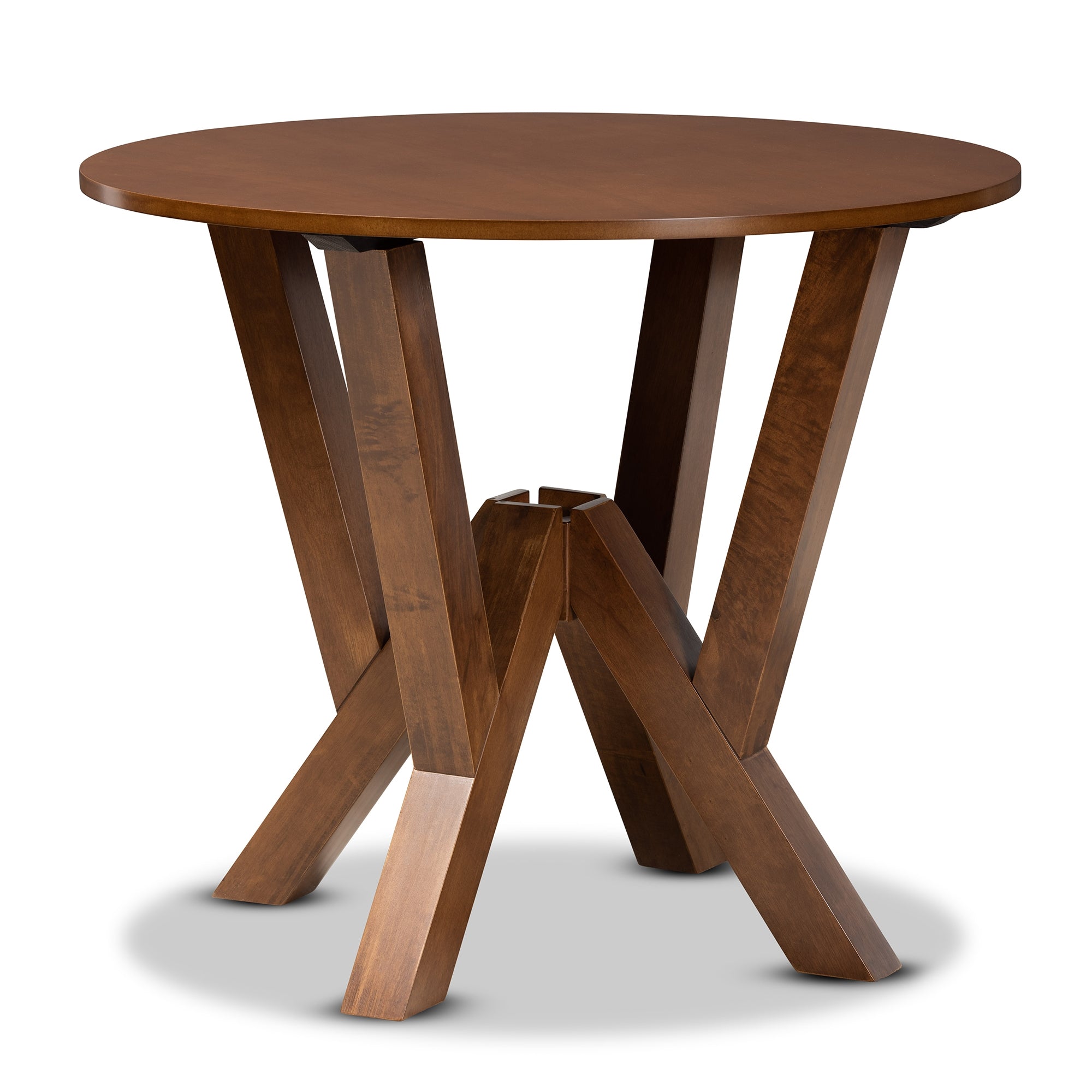 Baxton Studio Elaine Modern and Contemporary Grey Fabric Upholstered and Walnut Brown Finished Wood 5-Piece Dining Set