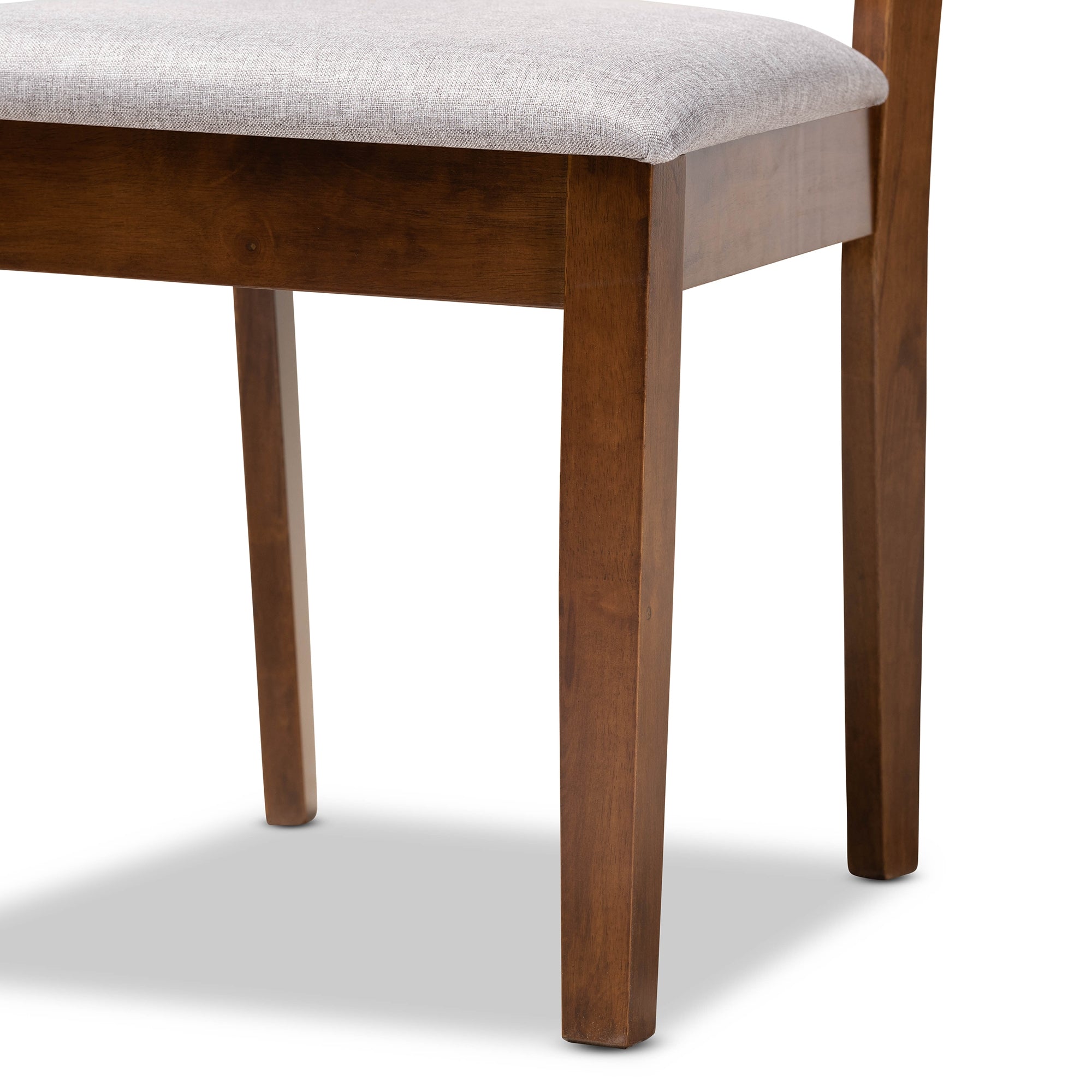 Baxton Studio Norah Modern and Contemporary Grey Fabric Upholstered and Walnut Brown Finished Wood 5-Piece Dining Set