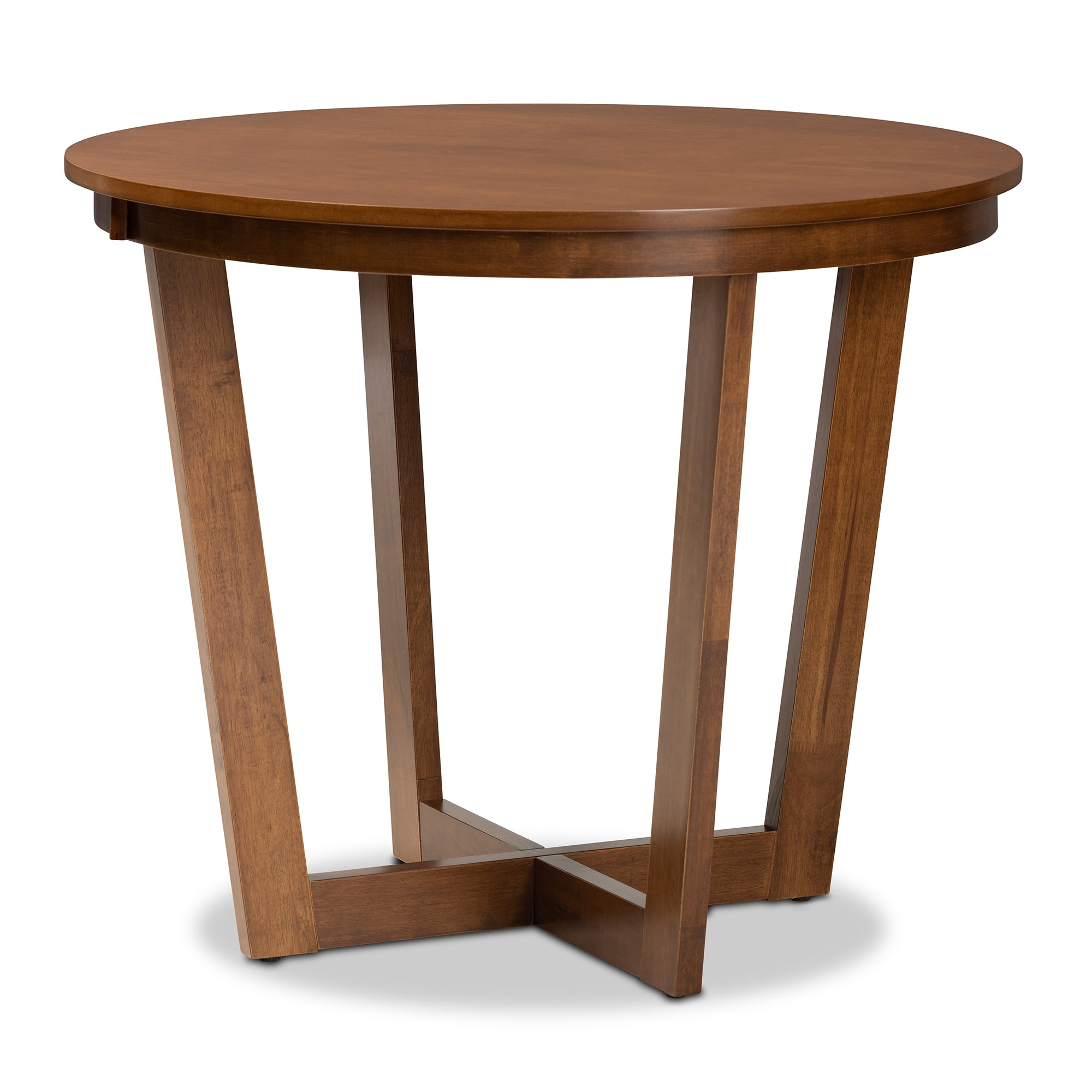 Baxton Studio Alena Modern and Contemporary Grey Fabric Upholstered and Walnut Brown Finished Wood 5-Piece Dining Set