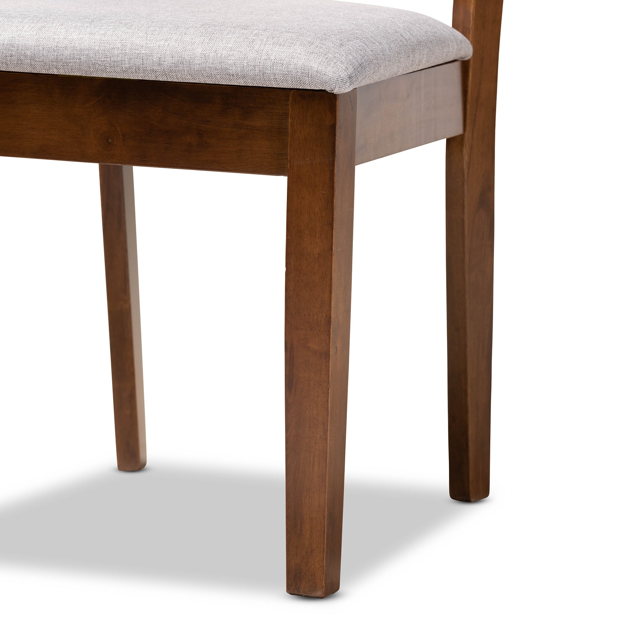 Baxton Studio Alena Modern and Contemporary Grey Fabric Upholstered and Walnut Brown Finished Wood 5-Piece Dining Set