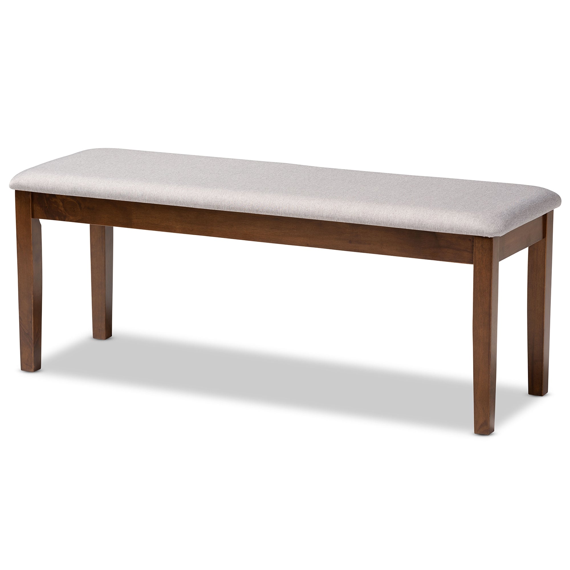 Baxton Studio Gustavo Modern and Contemporary Grey Fabric Upholstered and Walnut Brown Finished Wood 6-Piece Dining Set