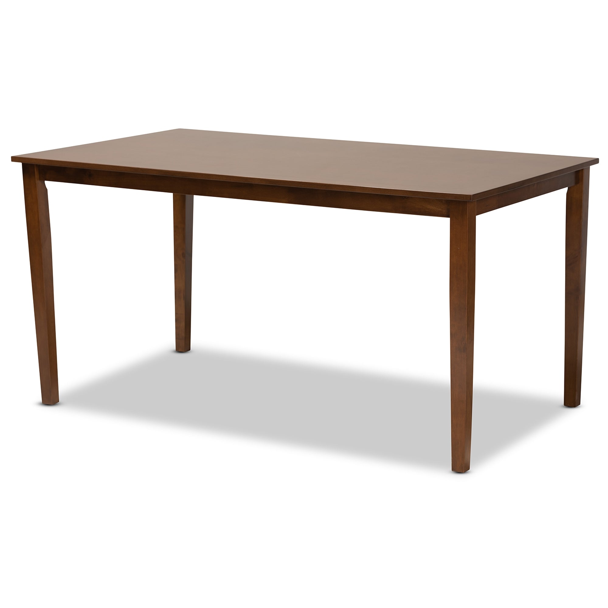 Baxton Studio Gustavo Modern and Contemporary Grey Fabric Upholstered and Walnut Brown Finished Wood 6-Piece Dining Set