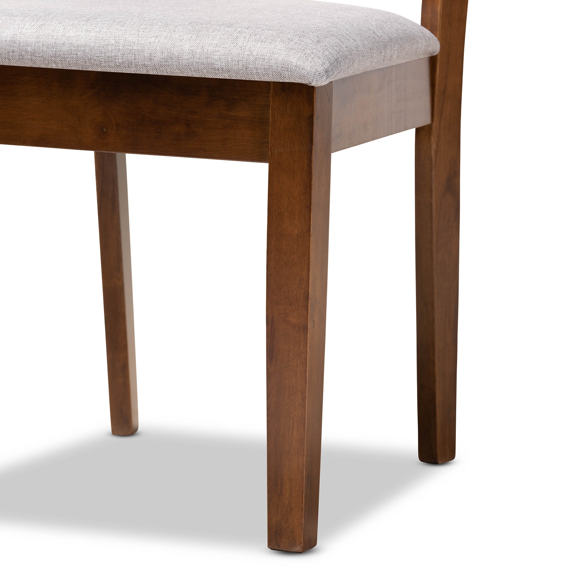 Baxton Studio Gustavo Modern and Contemporary Grey Fabric Upholstered and Walnut Brown Finished Wood 6-Piece Dining Set