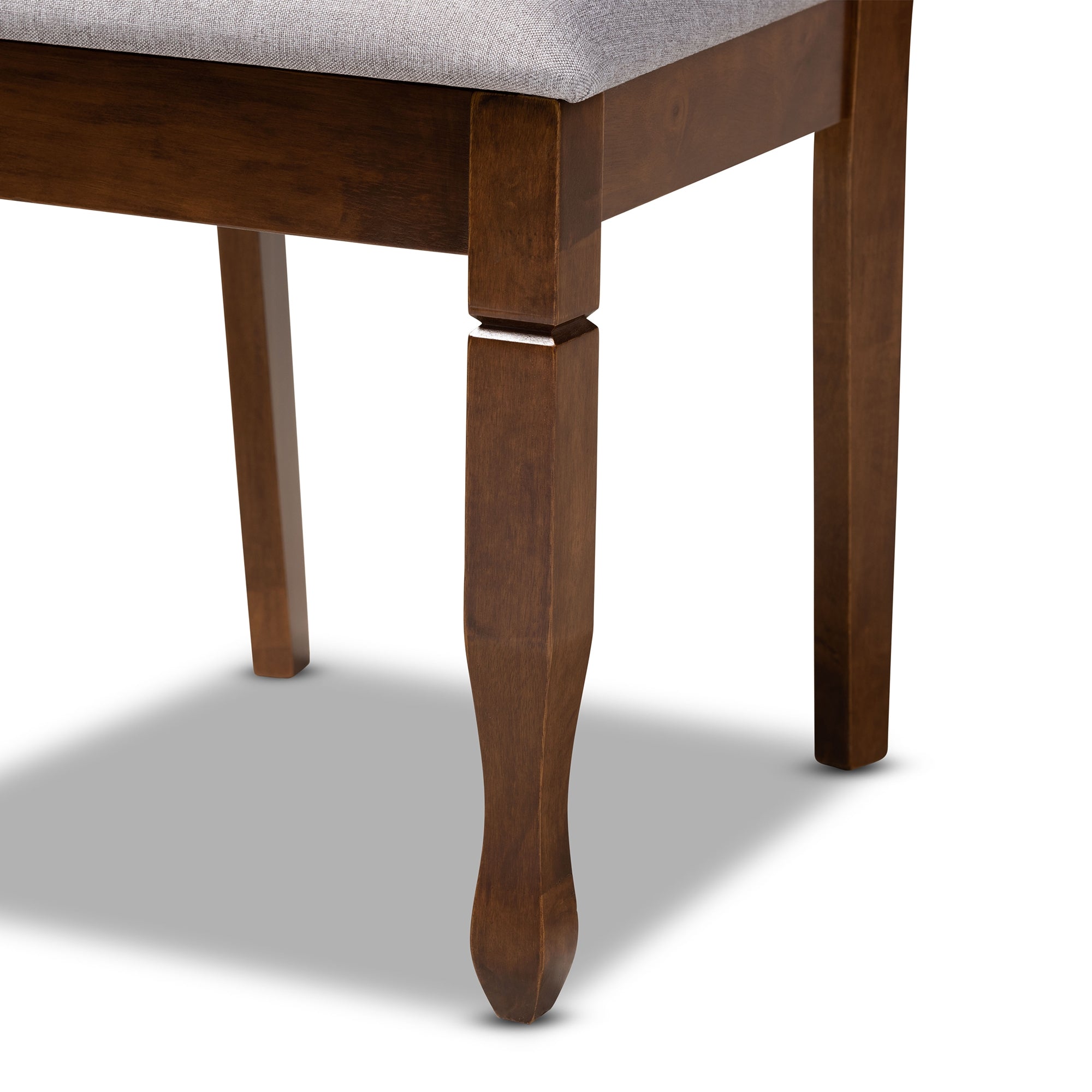 Baxton Studio Maya Modern and Contemporary Grey Fabric Upholstered and Walnut Brown Finished Wood 5-Piece Dining Set