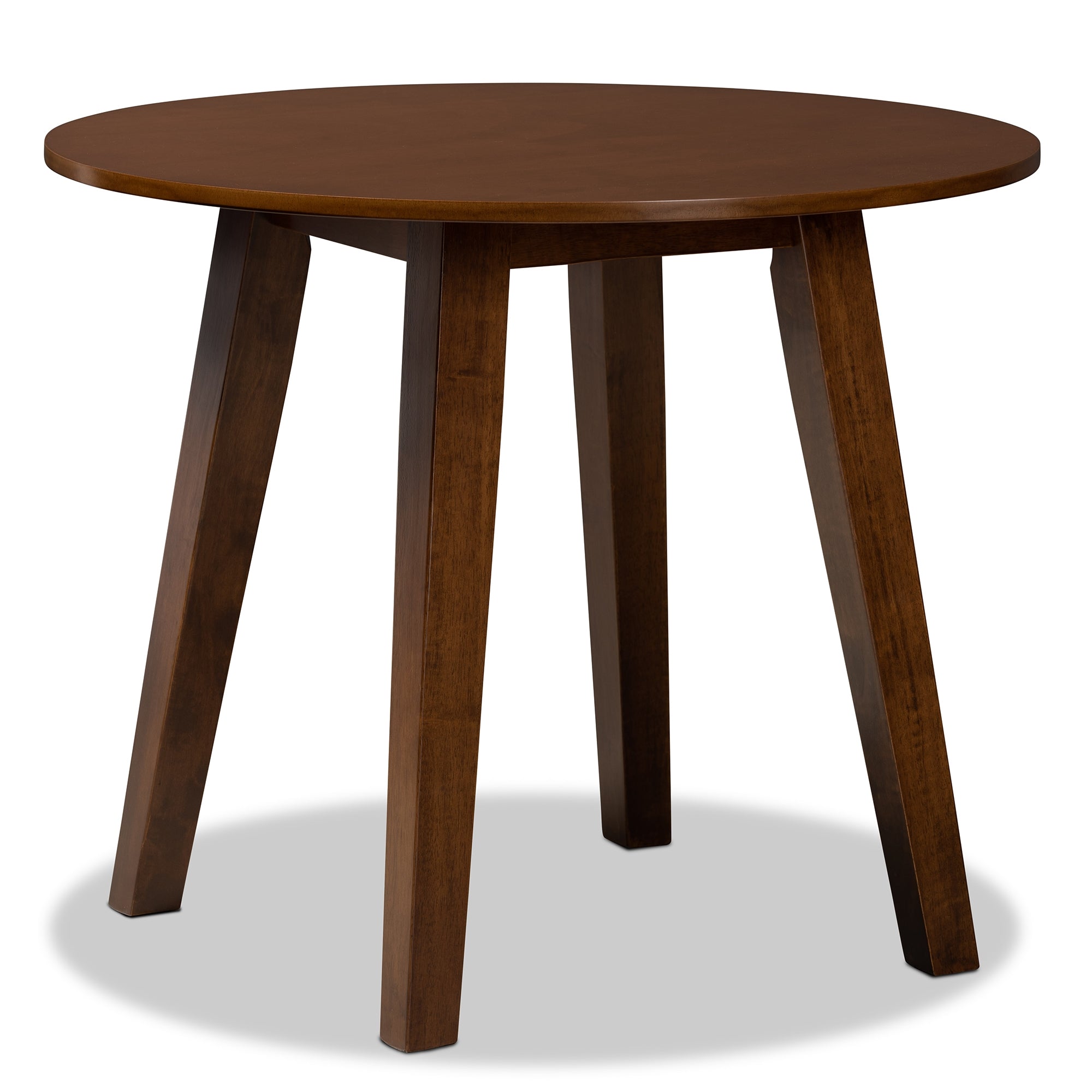 Baxton Studio Leon Modern and Contemporary Grey Fabric Upholstered and Walnut Brown Finished Wood 5-Piece Dining Set