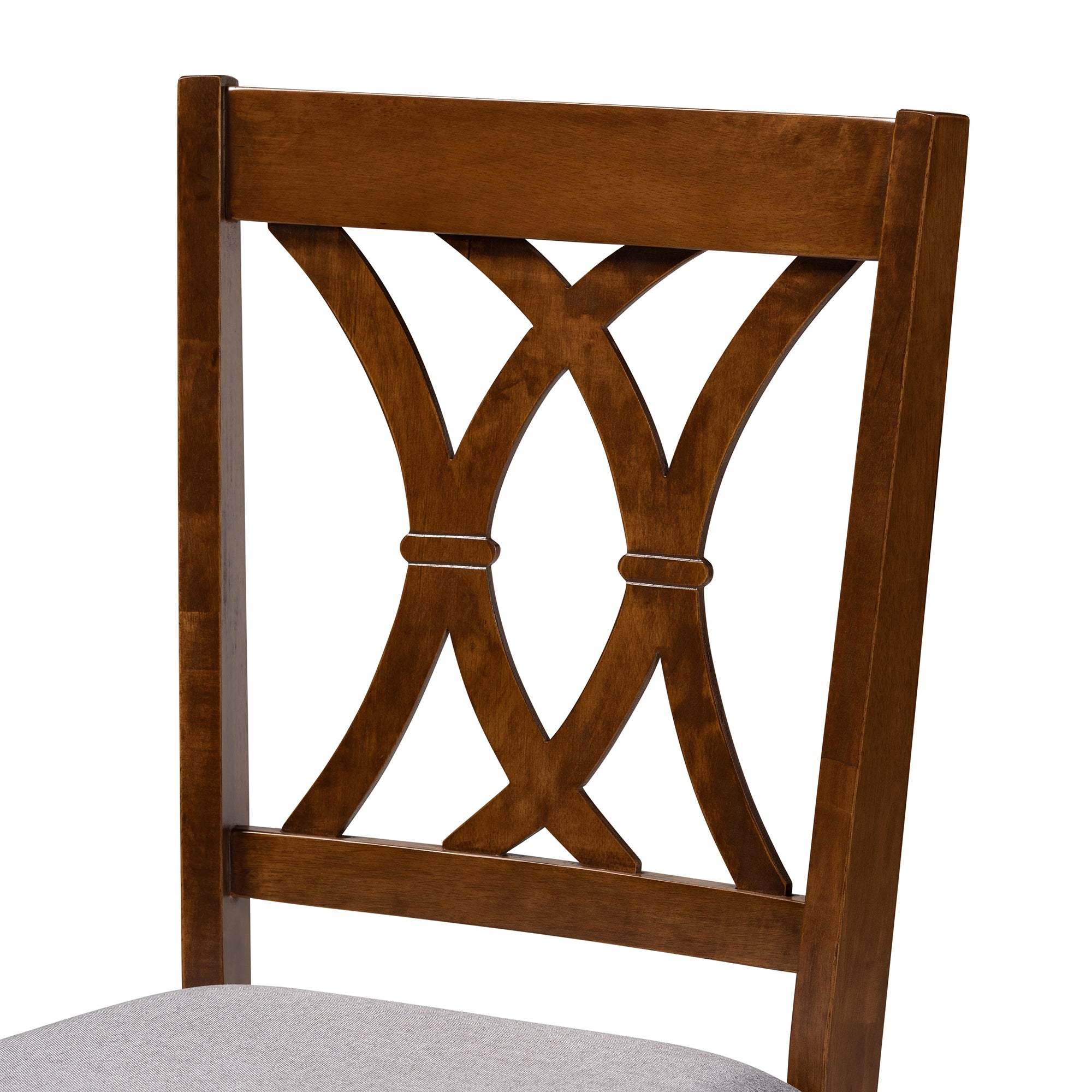 Baxton Studio Aggie Modern and Contemporary Grey Fabric Upholstered and Walnut Brown Finished Wood 5-Piece Dining Set