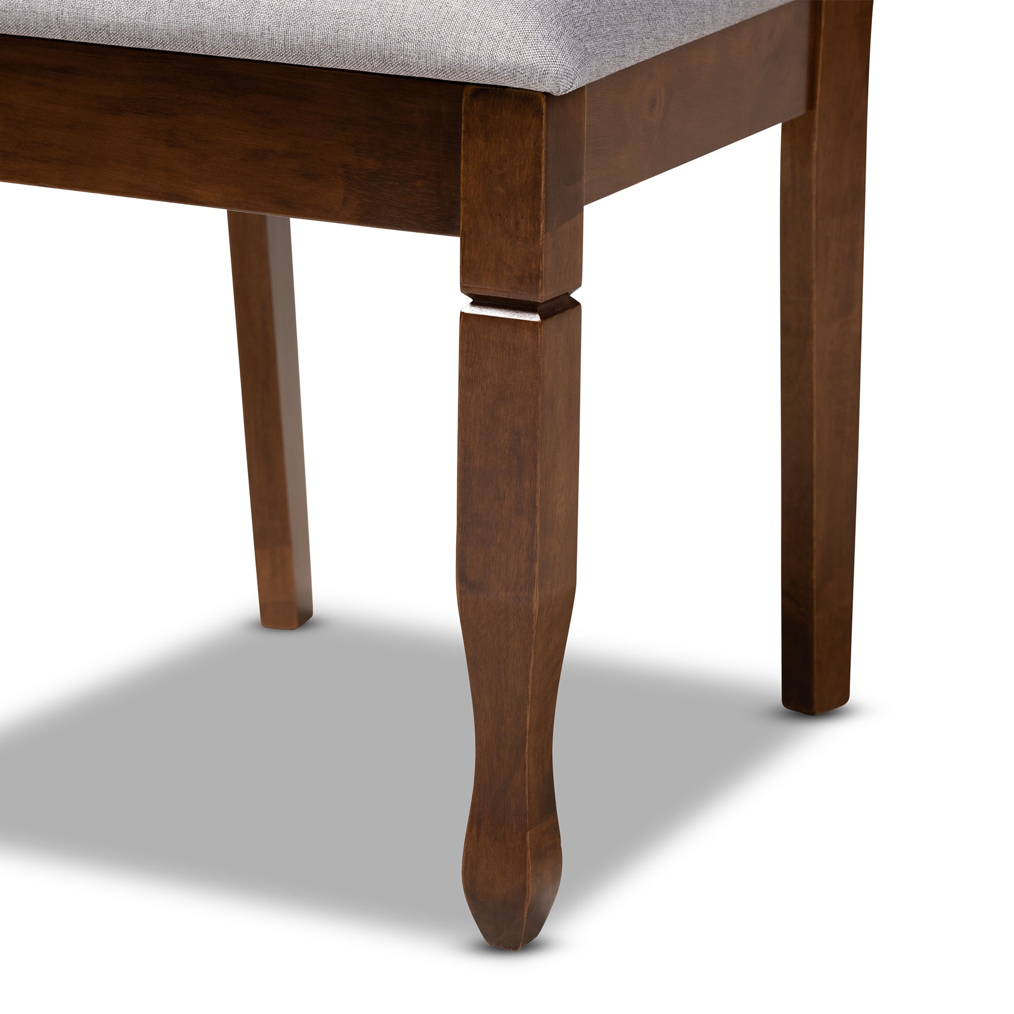 Baxton Studio Aggie Modern and Contemporary Grey Fabric Upholstered and Walnut Brown Finished Wood 5-Piece Dining Set