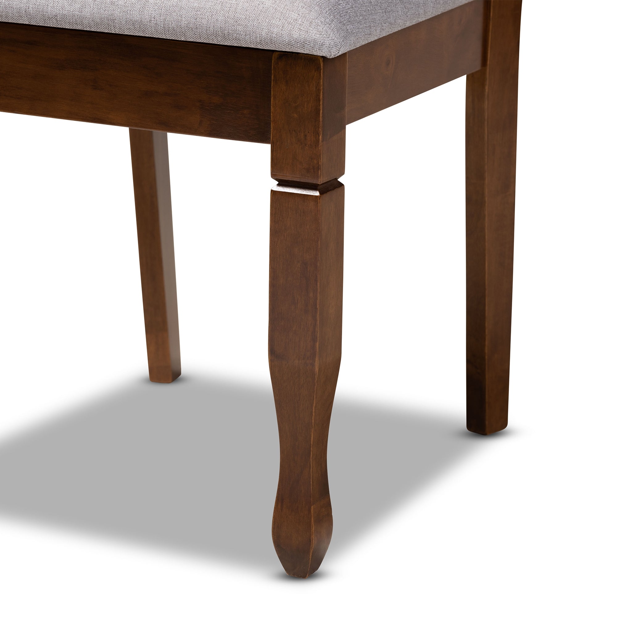 Baxton Studio Irene Modern and Contemporary Grey Fabric Upholstered and Walnut Brown Finished Wood 5-Piece Dining Set