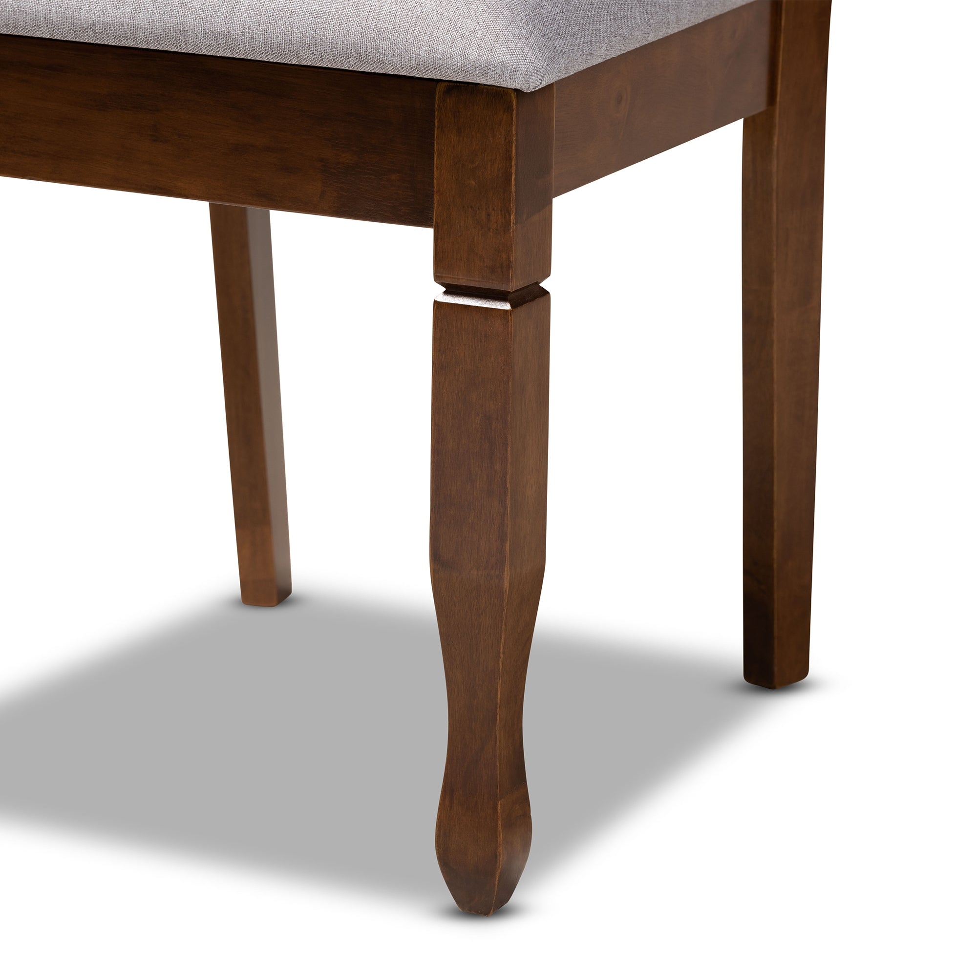 Baxton Studio April Modern and Contemporary Grey Fabric Upholstered and Walnut Brown Finished Wood 5-Piece Dining Set