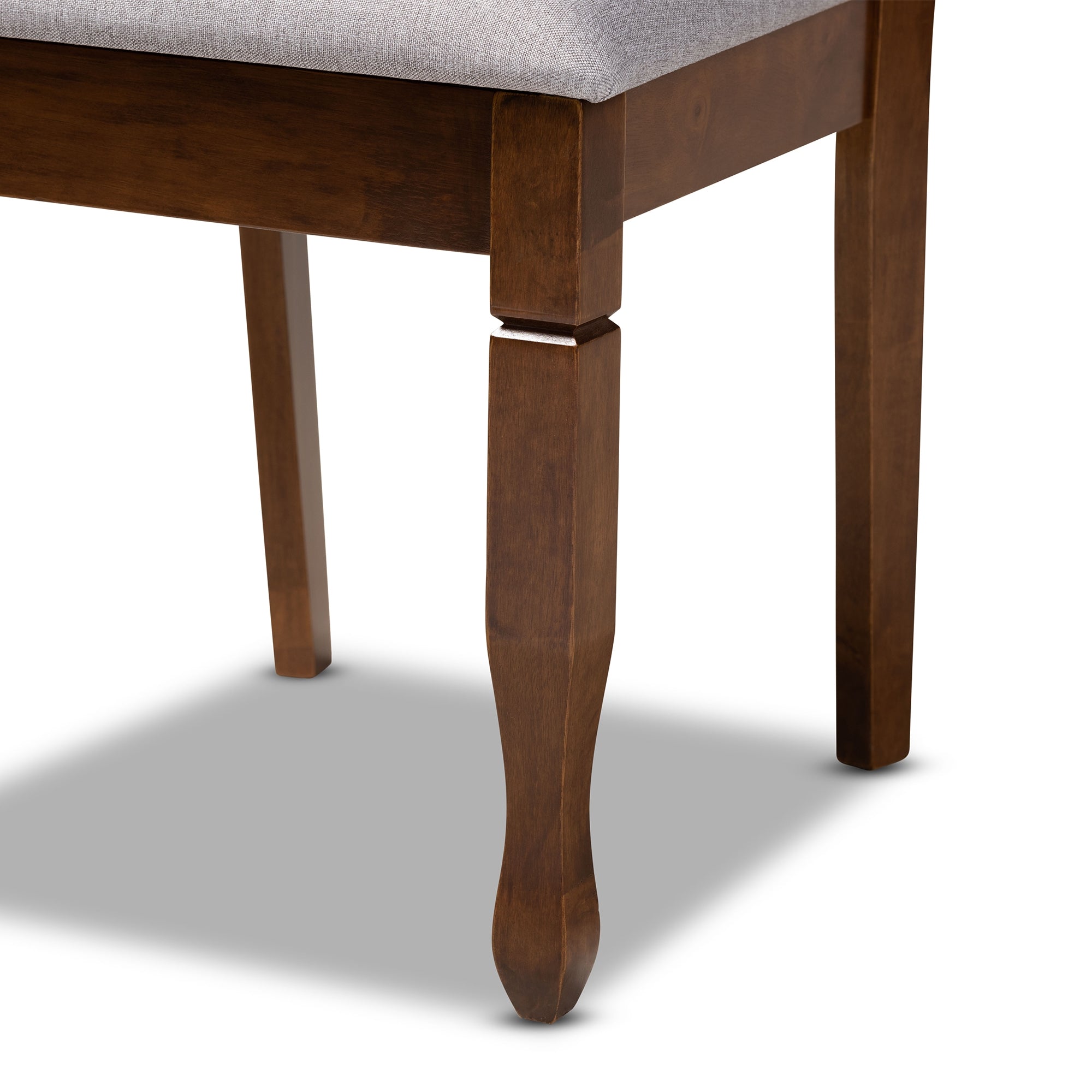 Baxton Studio Reneau Modern and Contemporary Grey Fabric Upholstered and Walnut Brown Finished Wood 6-Piece Dining Set