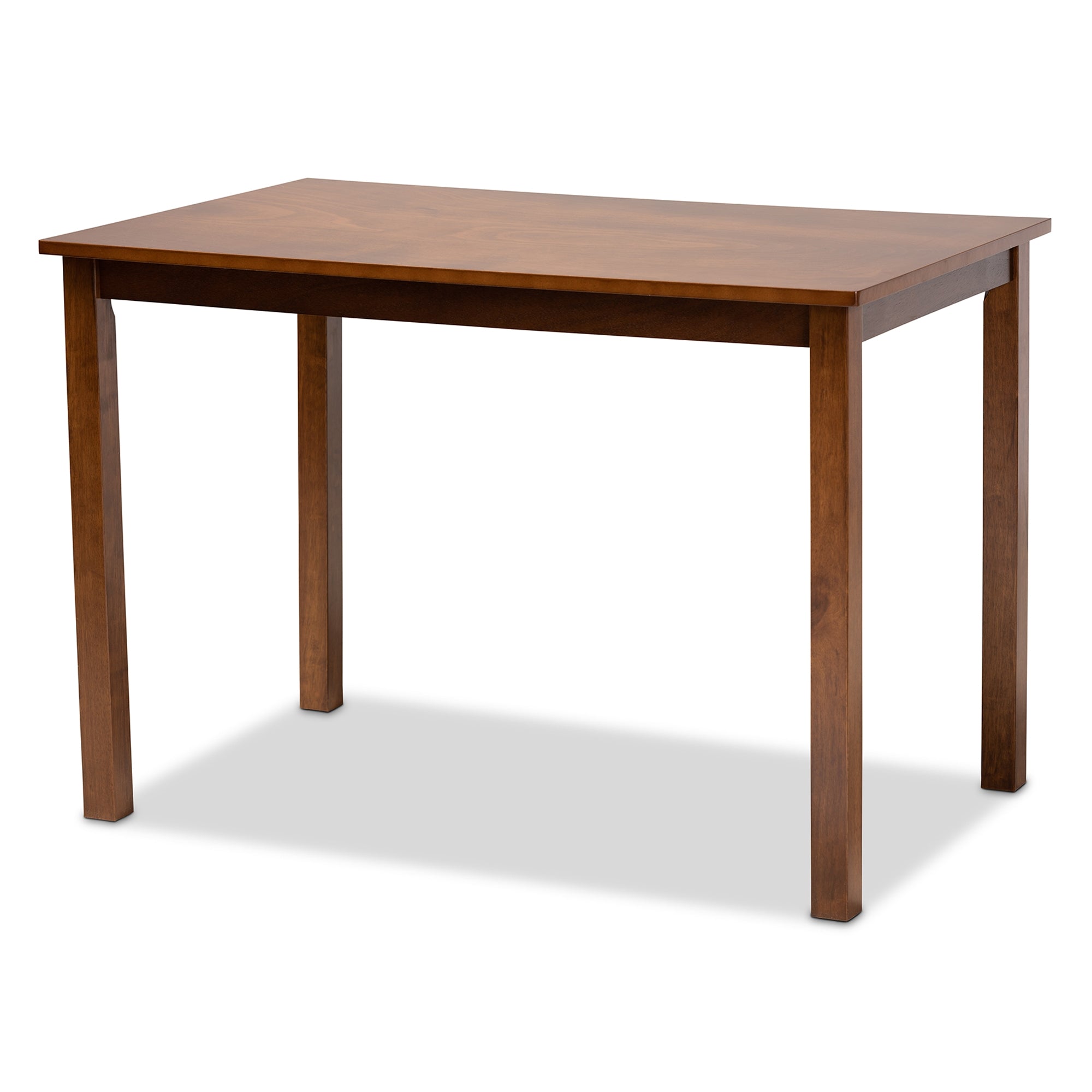 Baxton Studio Sefa Modern and Contemporary Grey Fabric Upholstered and Walnut Brown Finished Wood 5-Piece Dining Set