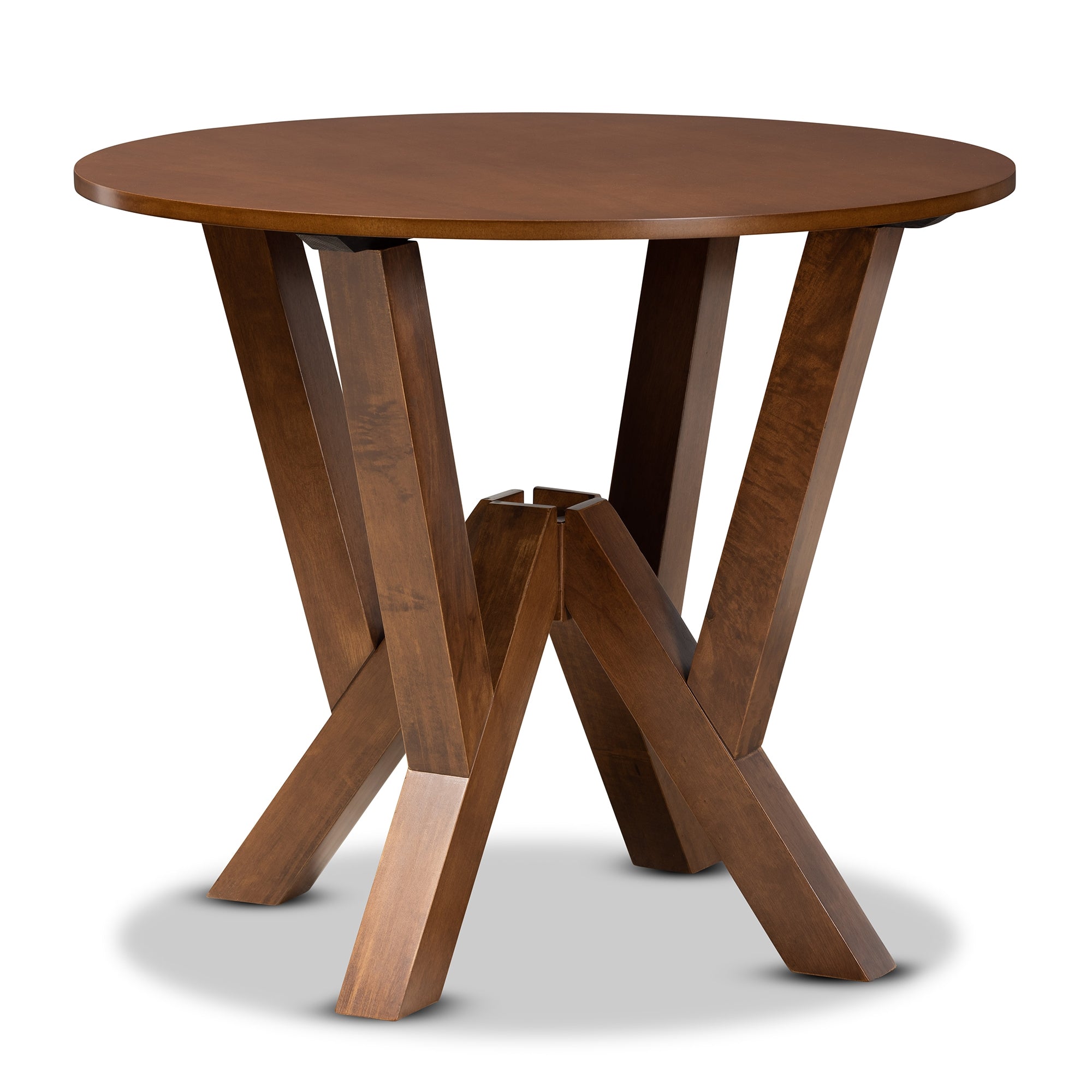 Baxton Studio Ariane Modern and Contemporary Grey Fabric Upholstered and Walnut Brown Finished Wood 5-Piece Dining Set