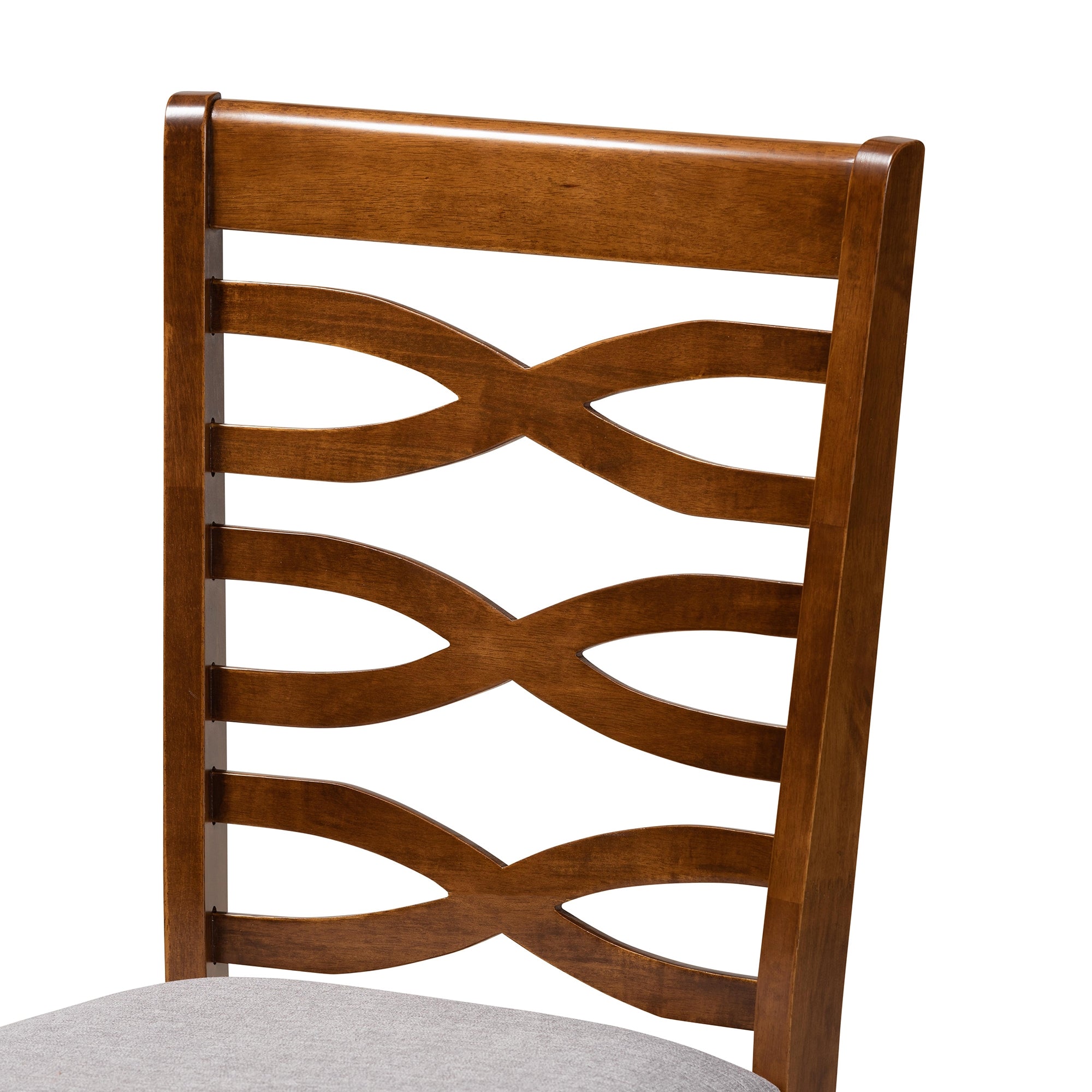 Baxton Studio Aspen Modern and Contemporary Grey Fabric Upholstered and Walnut Brown Finished Wood 5-Piece Dining Set