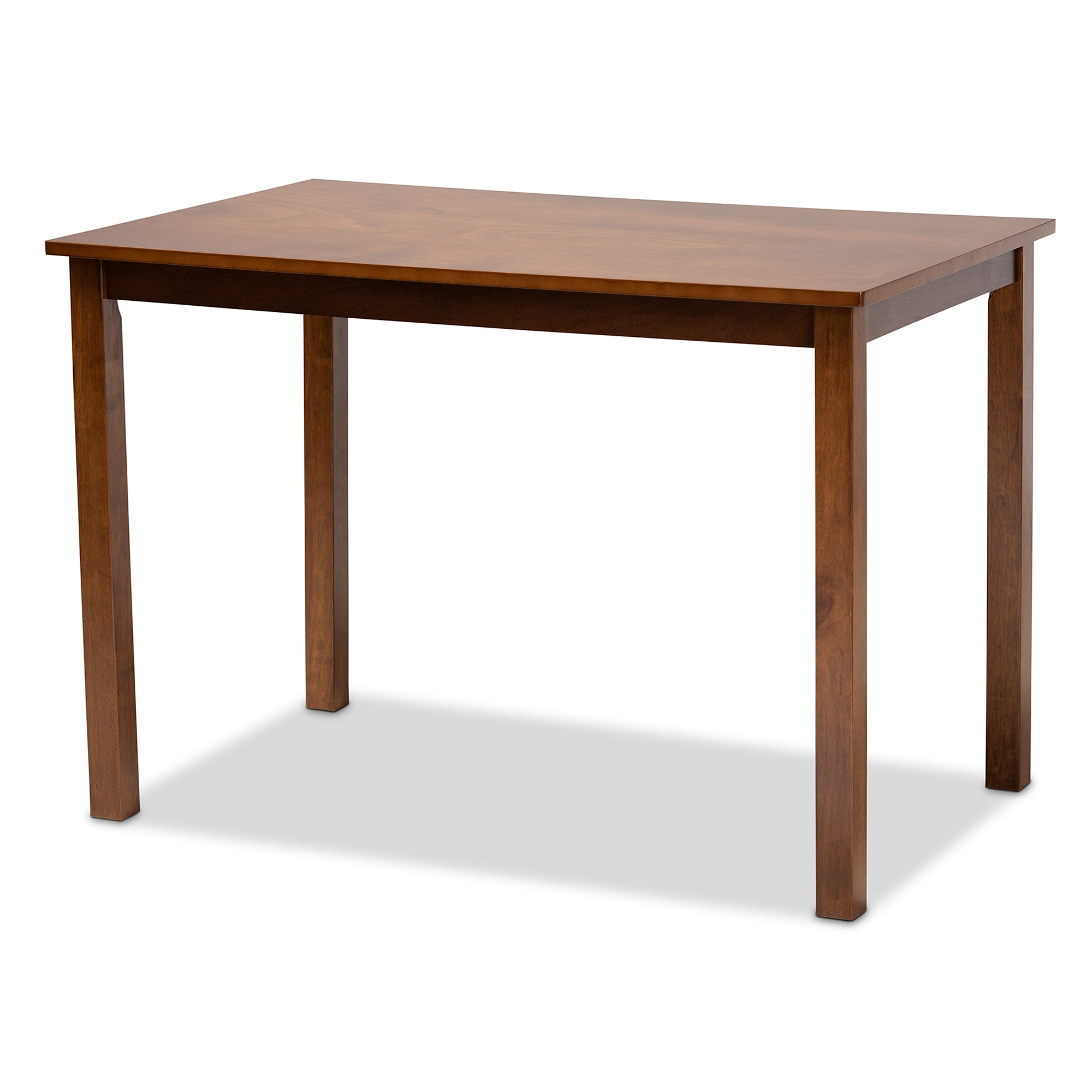 Baxton Studio Mirna Modern and Contemporary Grey Fabric Upholstered and Walnut Brown Finished Wood 5-Piece Dining Set