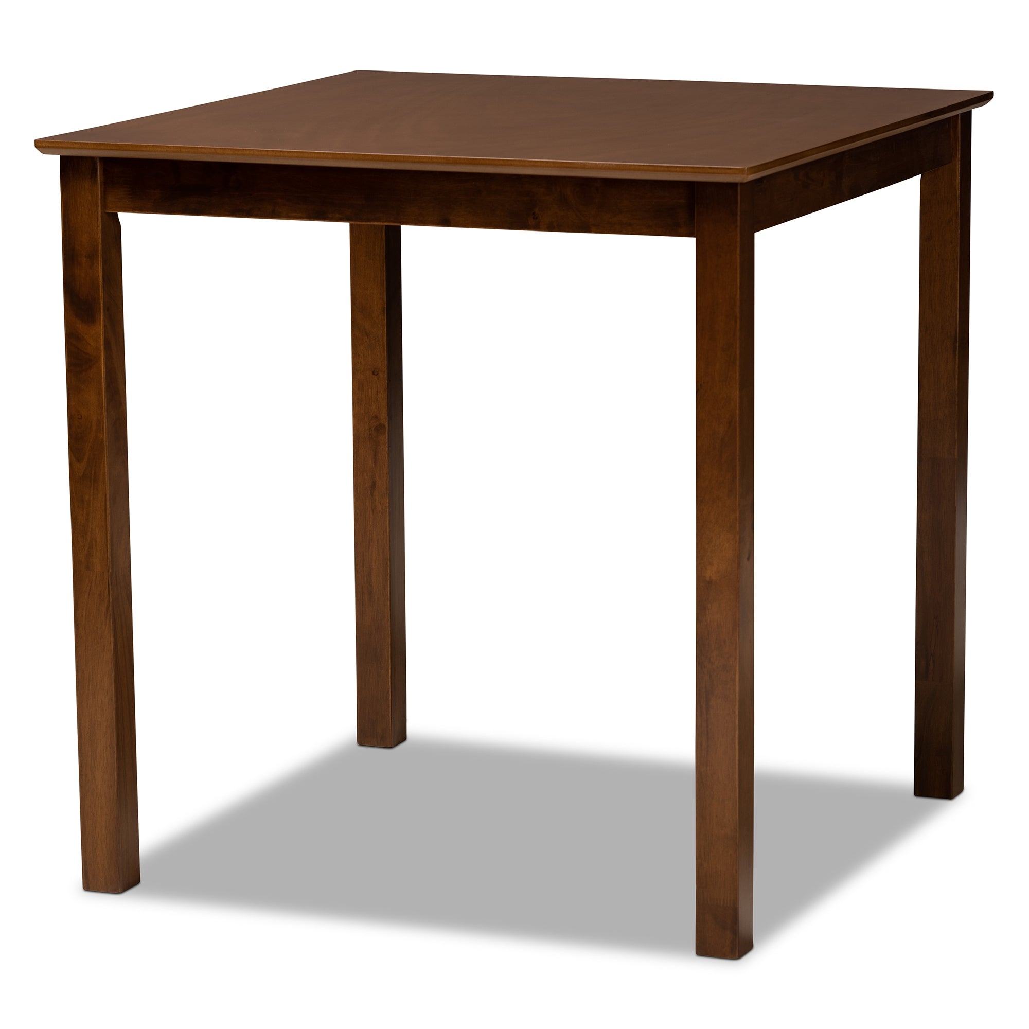 Baxton Studio Lenoir Modern and Contemporary Grey Fabric Upholstered Walnut Brown Finished 5-Piece Wood Pub Set