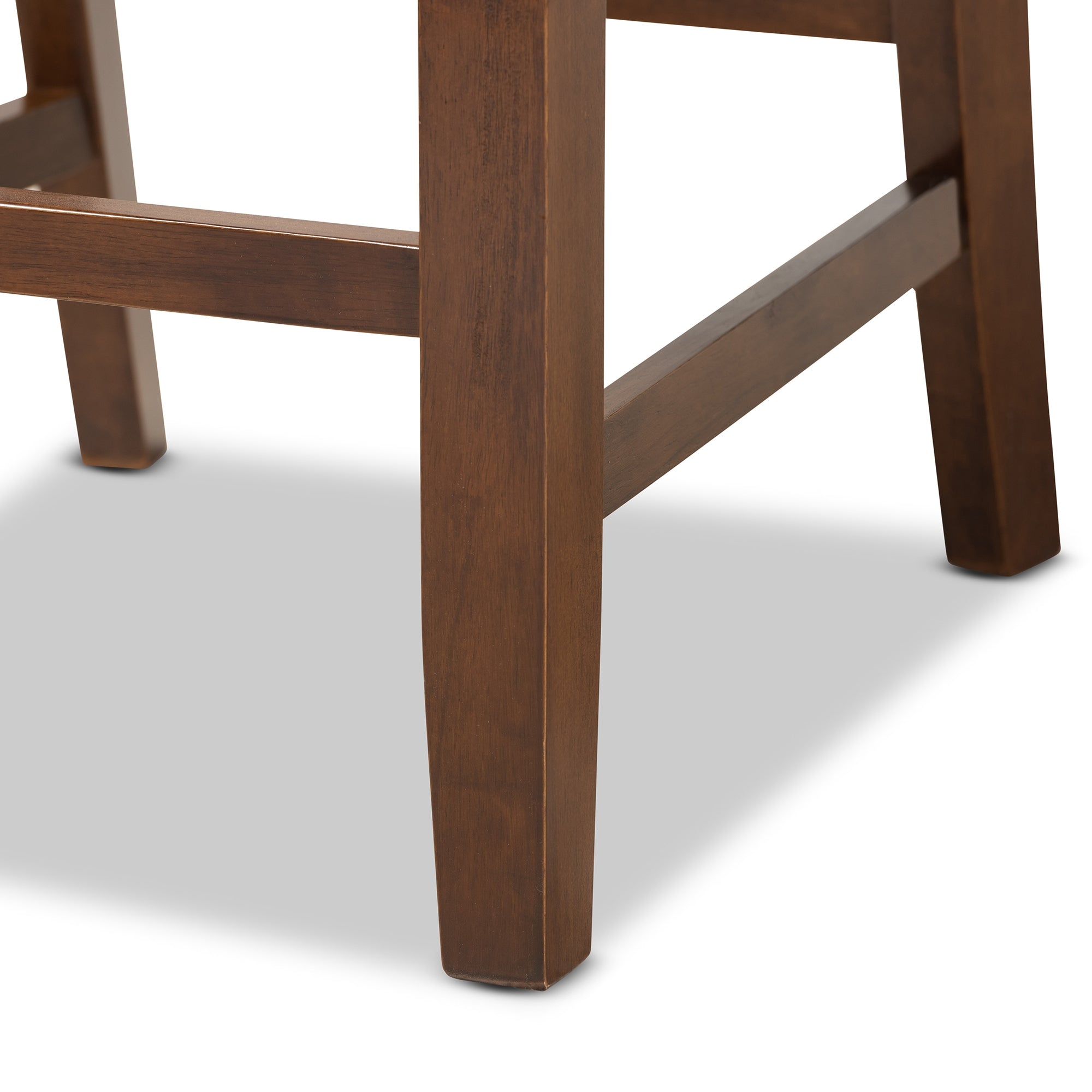 Baxton Studio Lenoir Modern and Contemporary Grey Fabric Upholstered Walnut Brown Finished 5-Piece Wood Pub Set