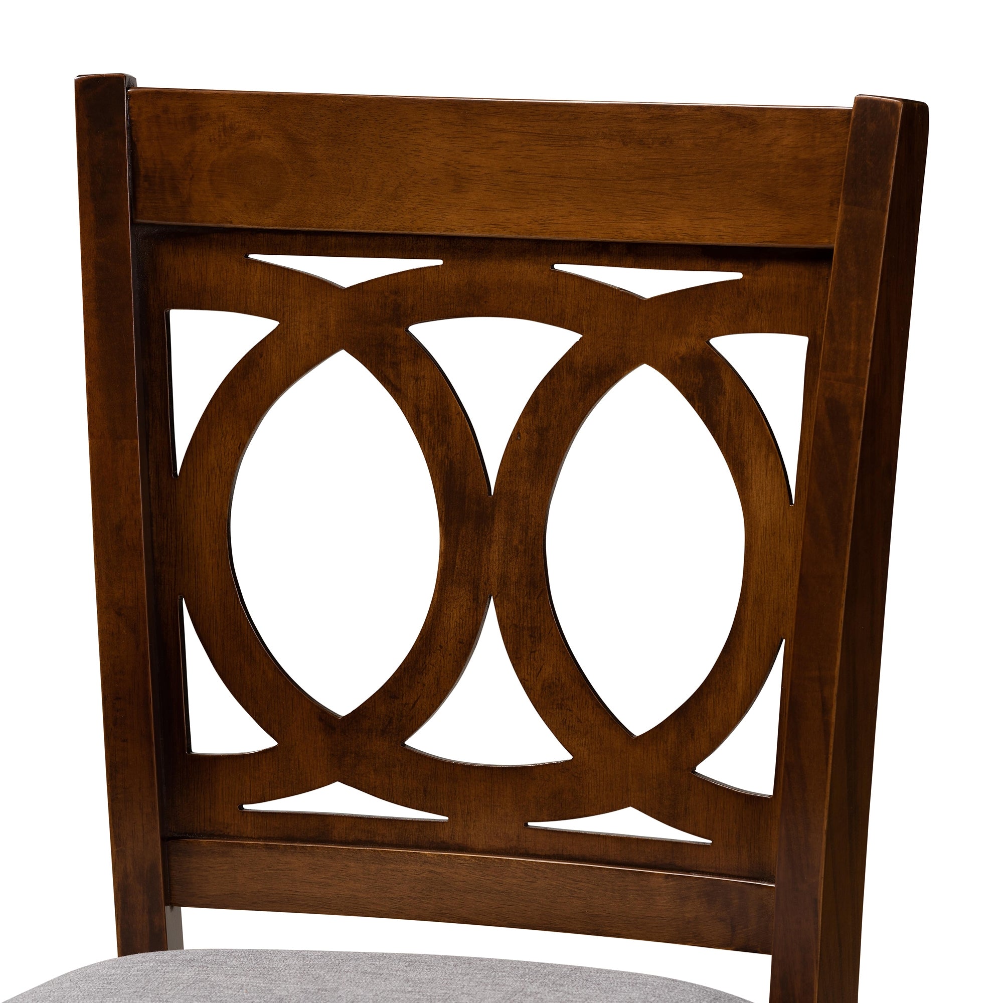 Baxton Studio Lenoir Modern and Contemporary Grey Fabric Upholstered Walnut Brown Finished Wood 2-Piece Counter Height Pub Chair Set