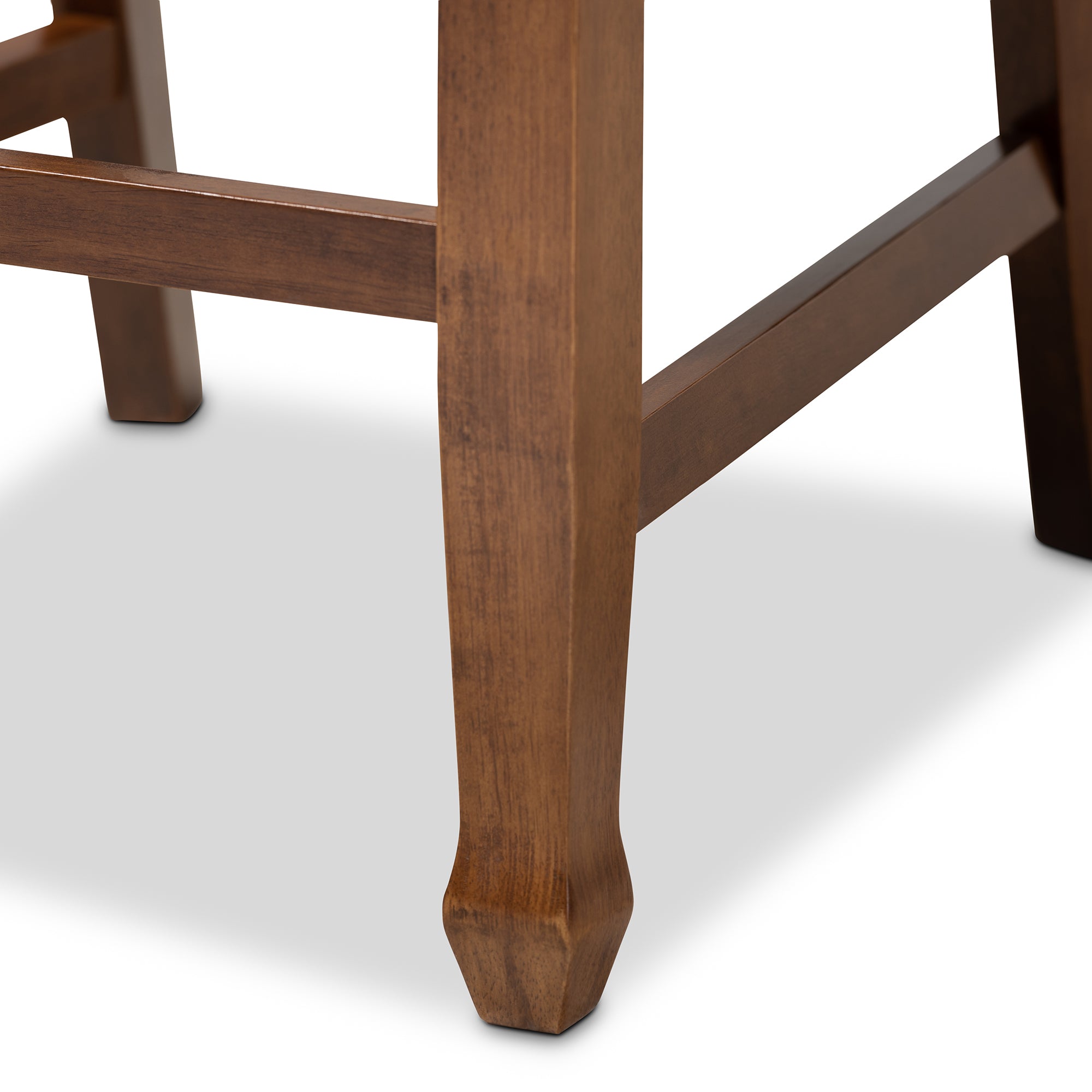 Baxton Studio Lanier Modern and Contemporary Grey Fabric Upholstered Walnut Brown Finished 2-Piece Wood Counter Height Pub Chair Set