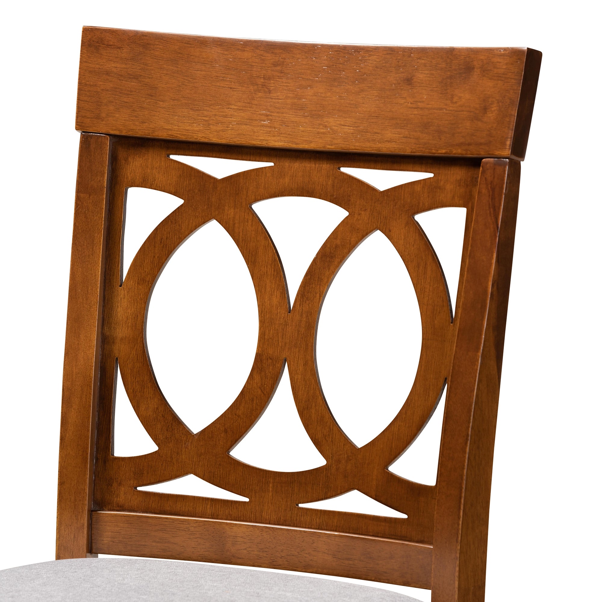 Baxton Studio Verina Modern and Contemporary Grey Fabric Upholstered Walnut Brown Finished 5-Piece Wood Pub Set