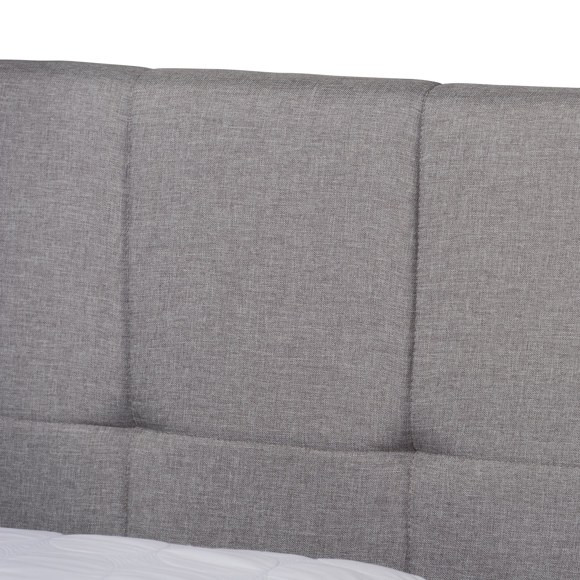 Baxton Studio Netti Light Grey Fabric Upholstered 2-Drawer Queen Size Platform Storage Bed