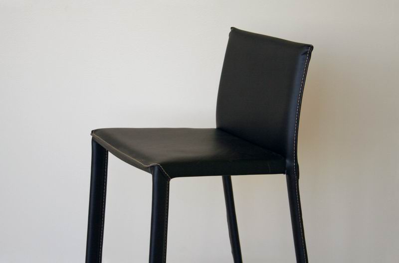 Baxton Studio Crawford Black Leather Counter Height Stool (Set of 2)