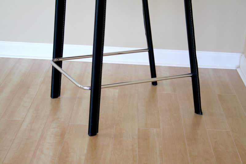 Baxton Studio Crawford Black Leather Counter Height Stool (Set of 2)